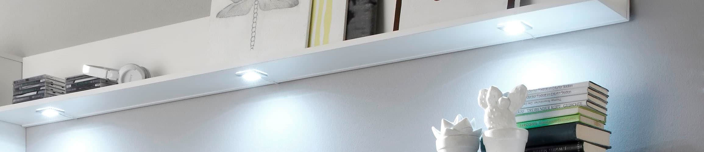 Home affaire LED Unterbauleuchte LED-Board 3 Stk. Kaltweiß LED Unterbauspots mit kalt-weißem Licht - Mit Fußschalter