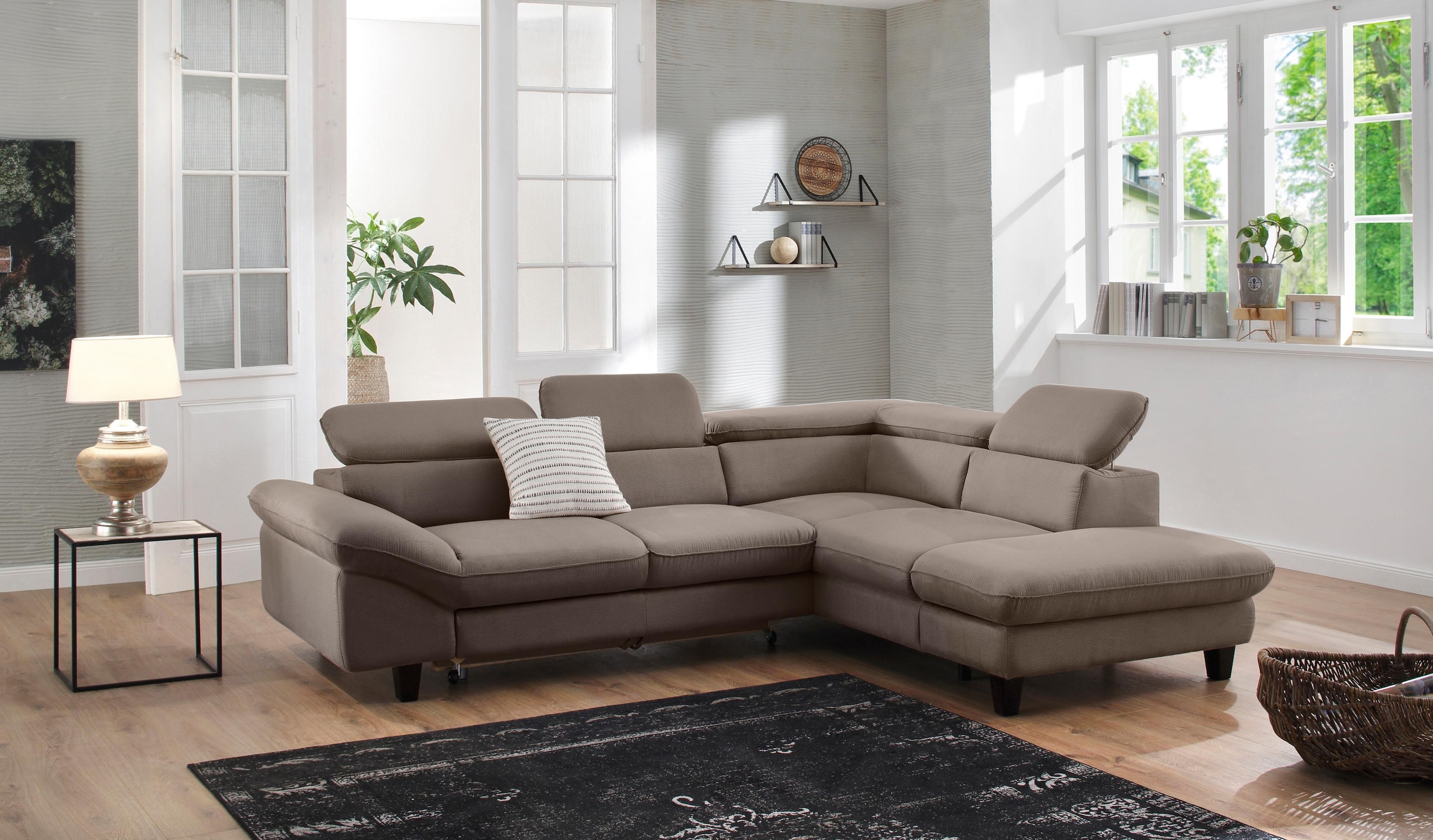 Home affaire Ecksofa "Pilot L-Form", mit Kopfteilverstellung, wahlweise mit günstig online kaufen