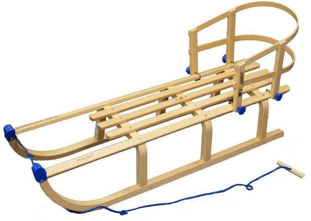 Davoser Schlitten »Davos 110 mit Holzlehne und Leine«, (Set, 3 tlg.)