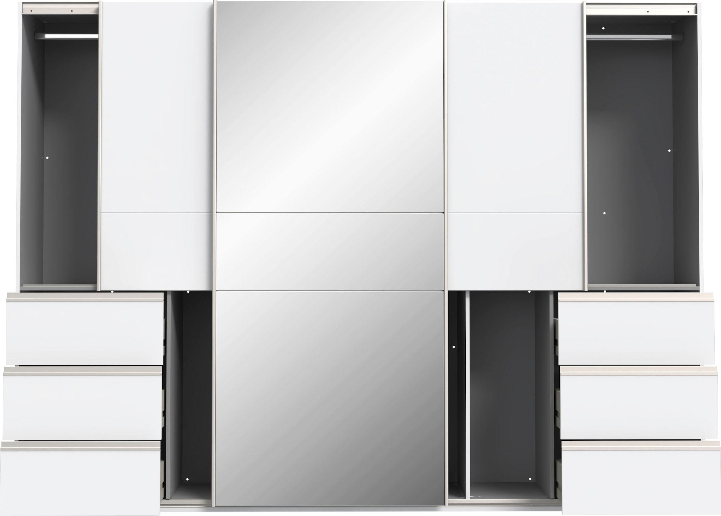 FORTE Schwebetürenschrank, mit 3 Schubladen