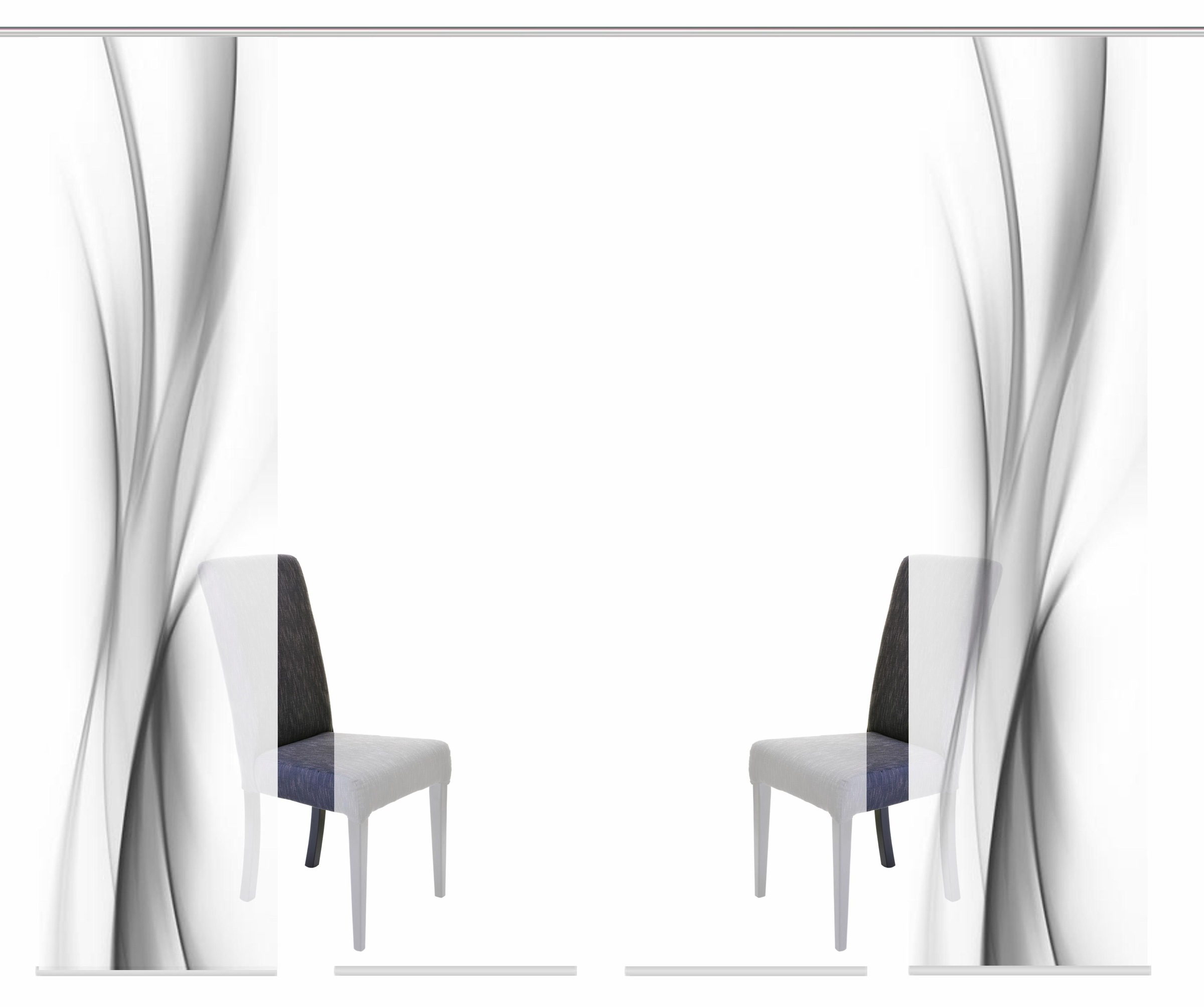 HOME WOHNIDEEN Schiebegardine "UFA" Klettband 4 Stk. tlg. HxB: 245x60, inkl günstig online kaufen