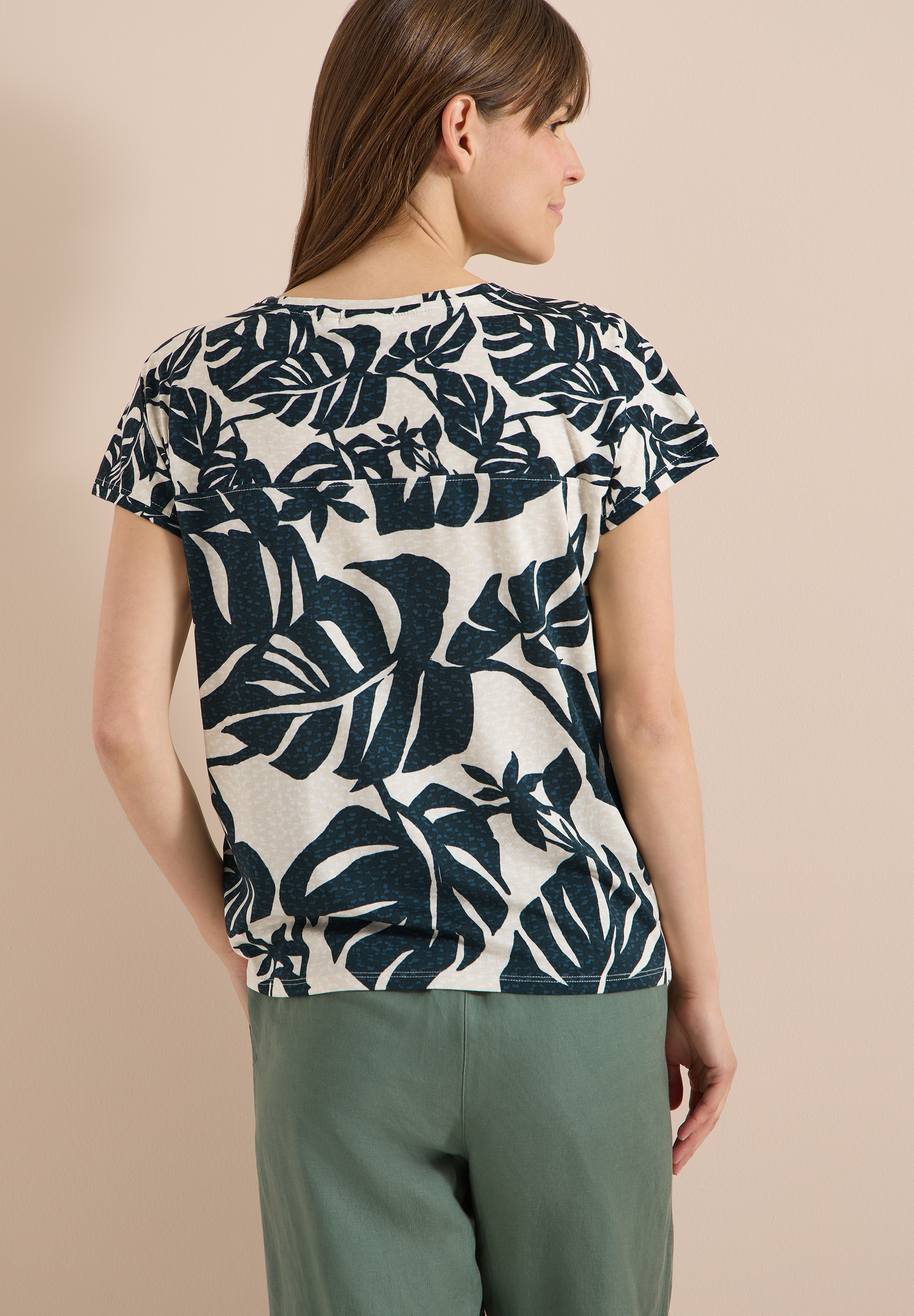 Cecil Kurzarmshirt Sommershirt mit U-Boot-Ausschnitt und Print