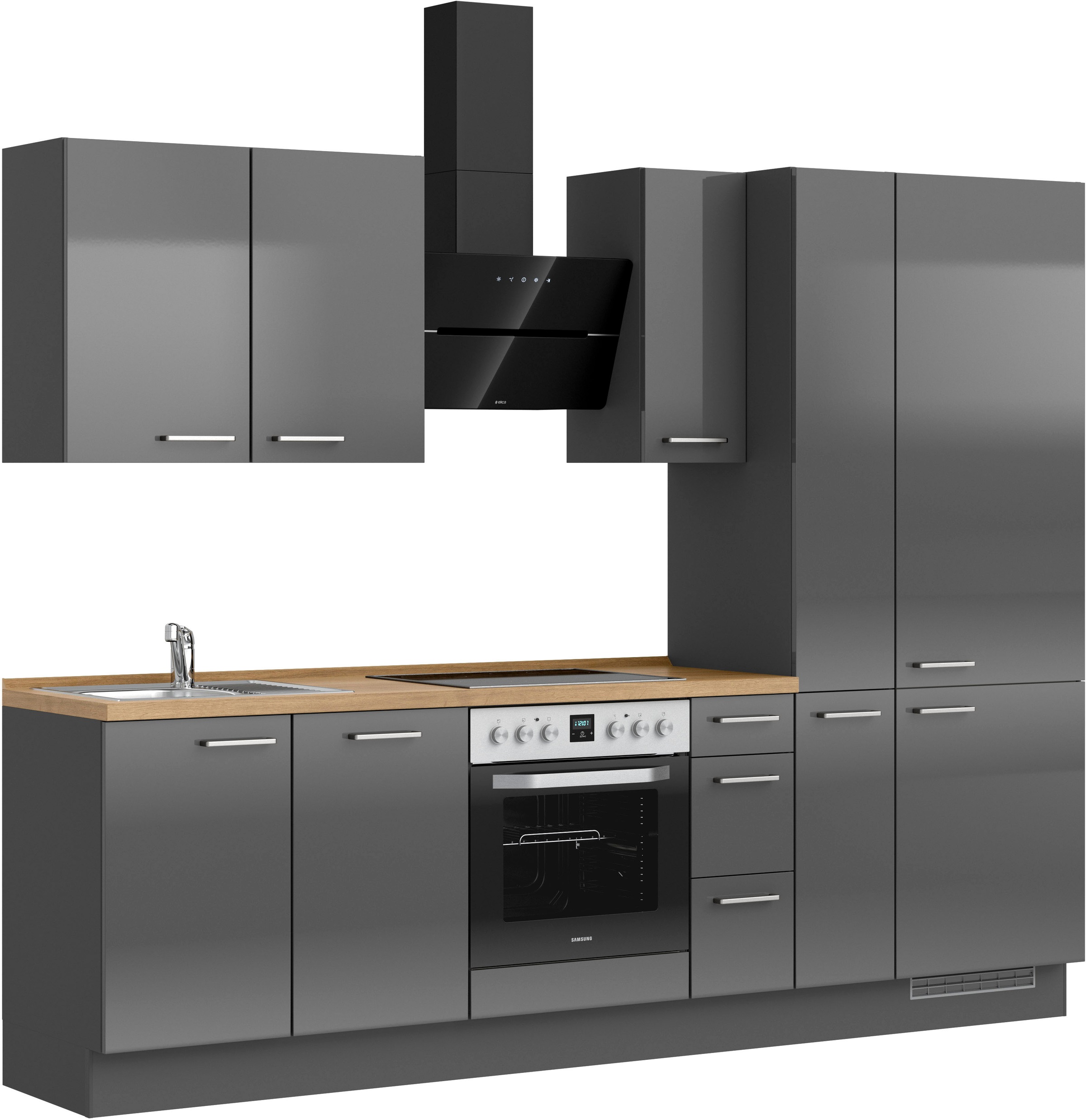 nobilia® Küchenzeile »"Flash II"«, vormontiert, Ausrichtung wählbar, Breite 270 cm, wahlw. mit E-Geräten
