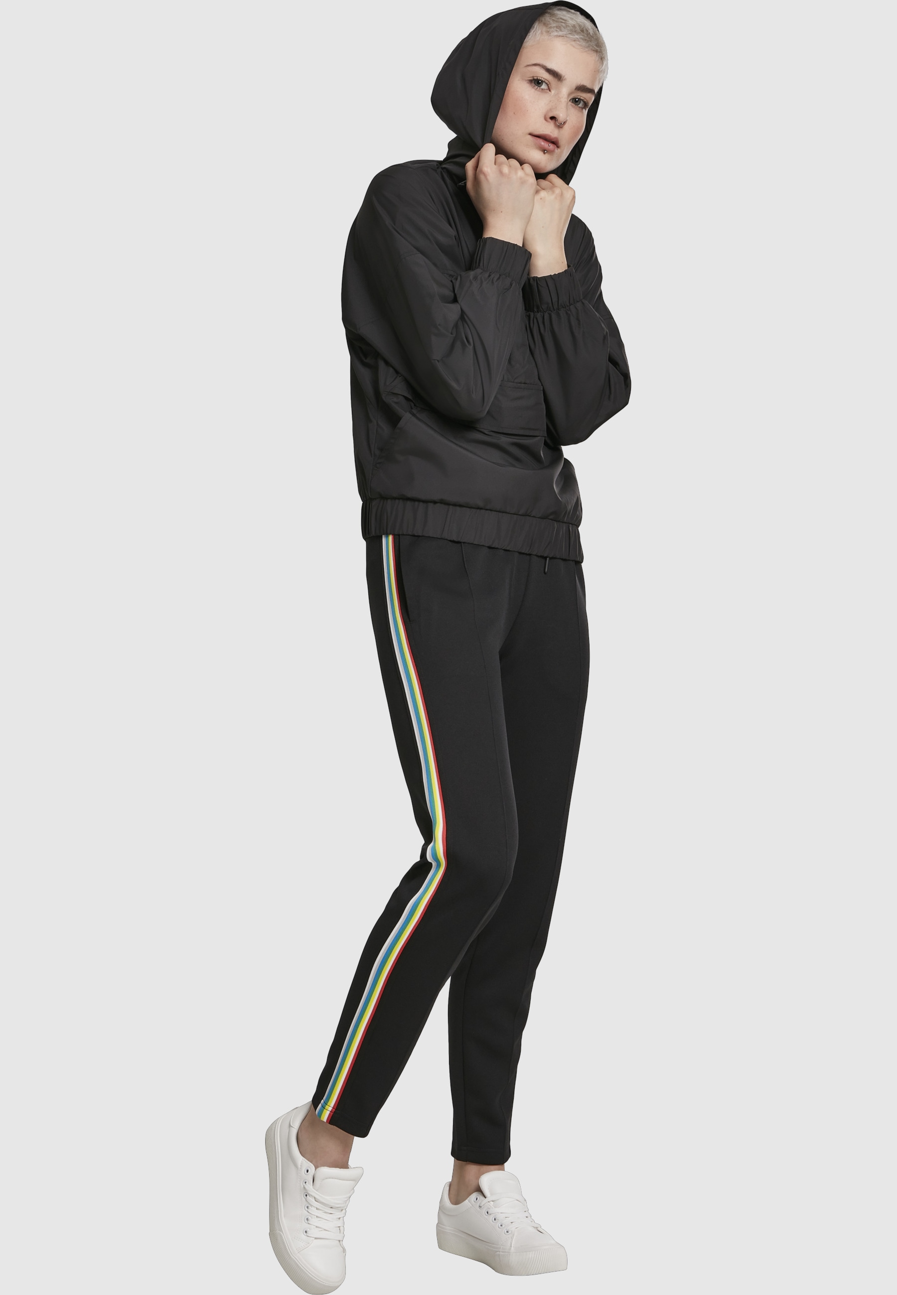 URBAN CLASSICS Langmantel »Urban Classics Damen Ladies Panel Pull Over Jacket«