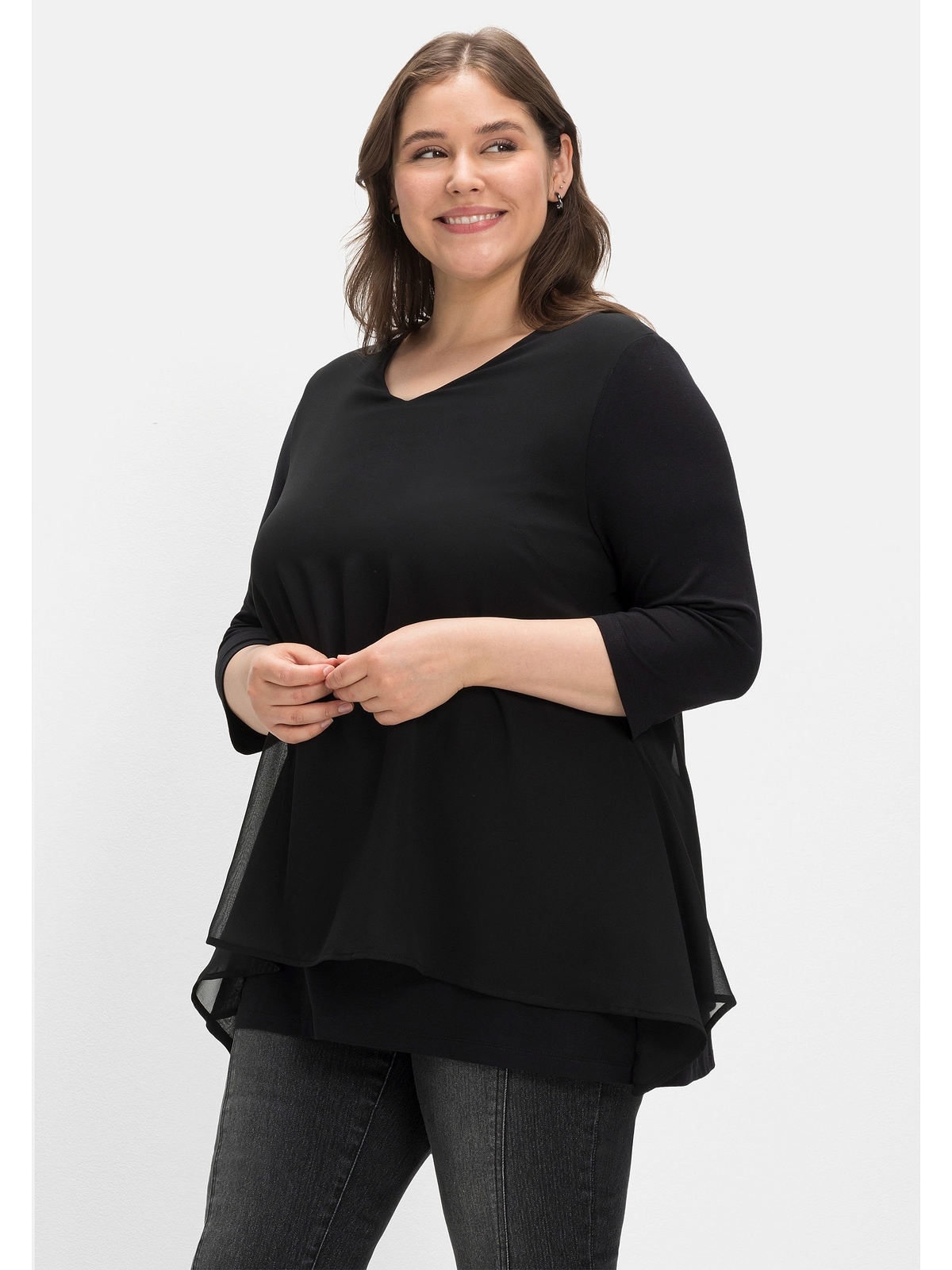 Sheego 3/4-Arm-Shirt »Große Größen« su Chiffo...