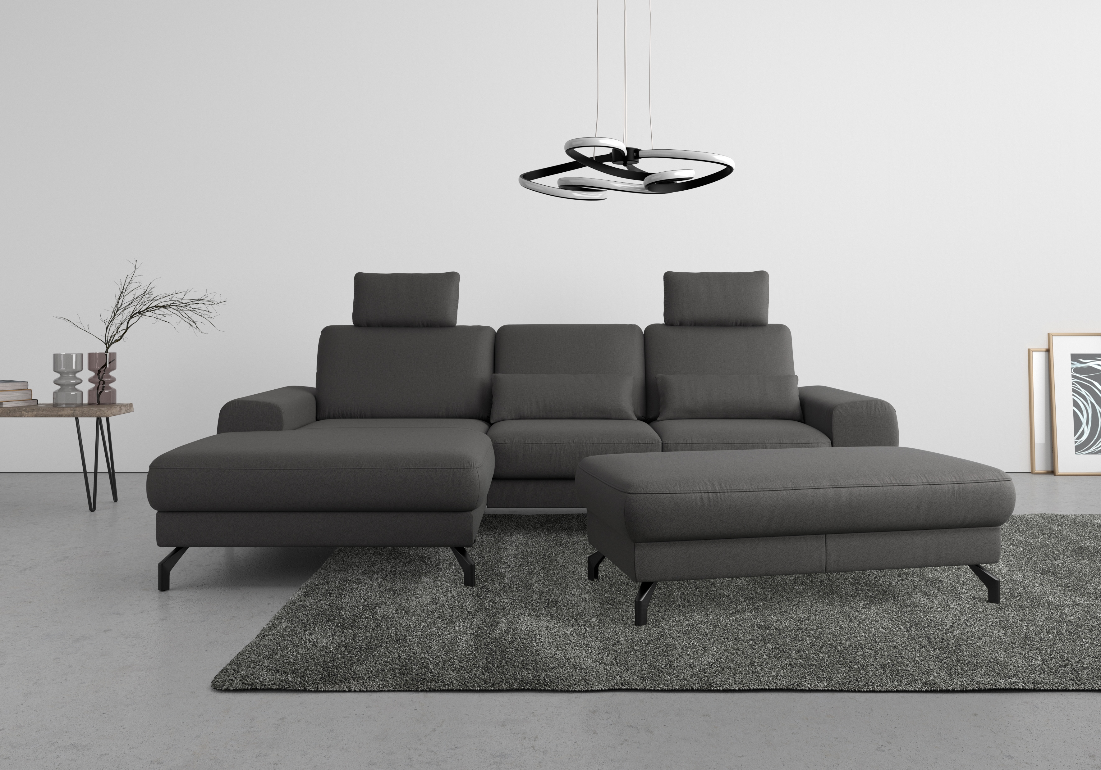 sit&more Ecksofa "Cinturo L-Form" inklusive Sitztiefenverstellung und Federkern, Sitzhöhe 45 cm