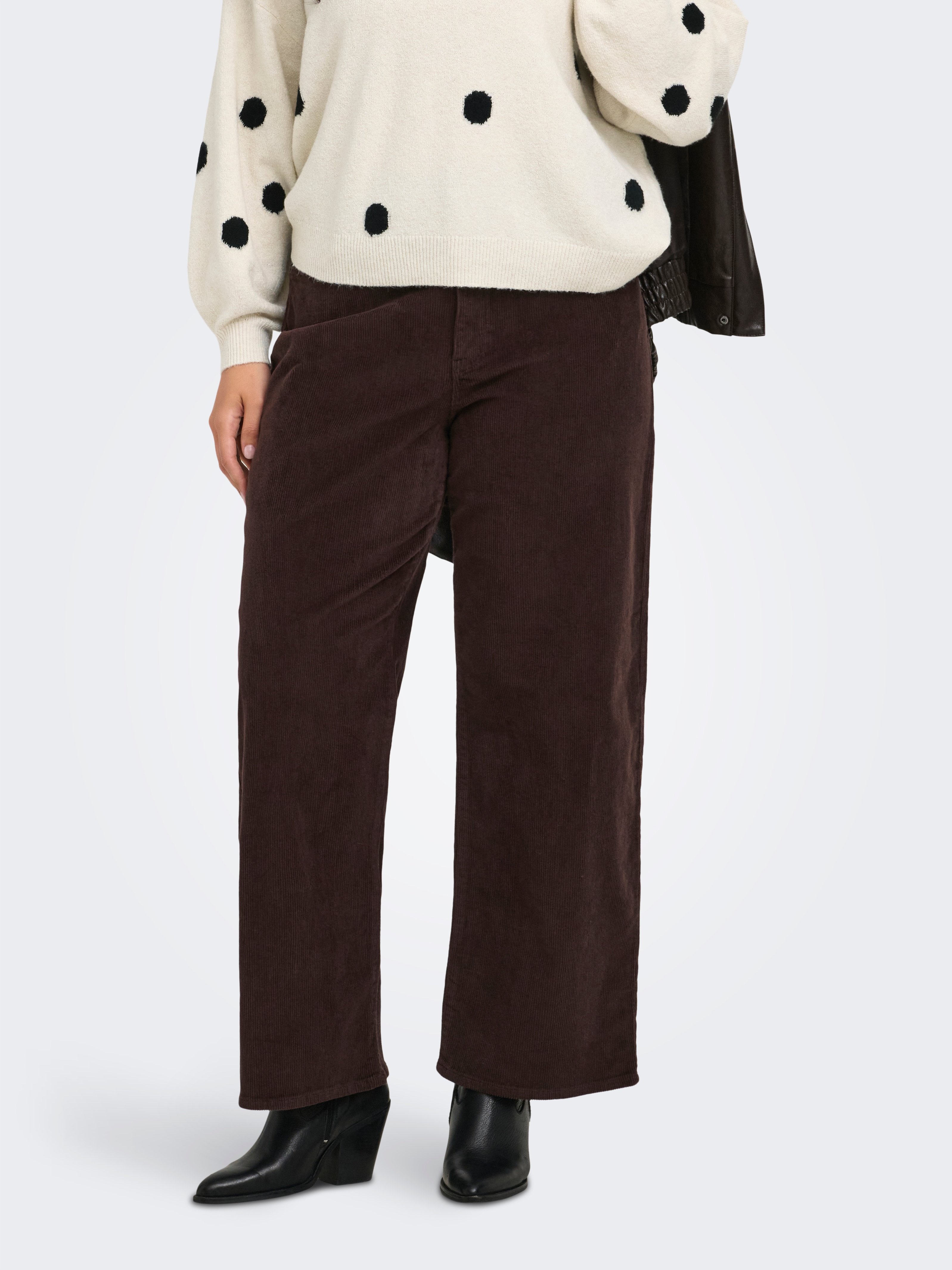 ONLY CARMAKOMA Cordhose "CARHOPE GLOBAL EX HW WIDE CORD PNT NOOS" Baumwollmischung, High Waist