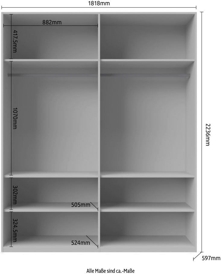 Places of Style Kleiderschrank »Piano, UV lackiert, hochglänzend in beige oder weiß, FSC-zertifiziert«, (Made in Europe), in vielen Breiten, Höhe 224cm, mit Soft-Close Funktion