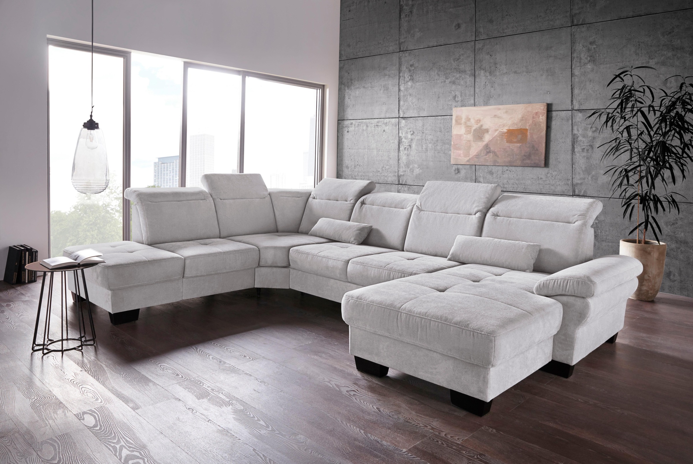 Home affaire Wohnlandschaft "Cornwall U-Form" inkl. Sitztiefenverstellung, günstig online kaufen