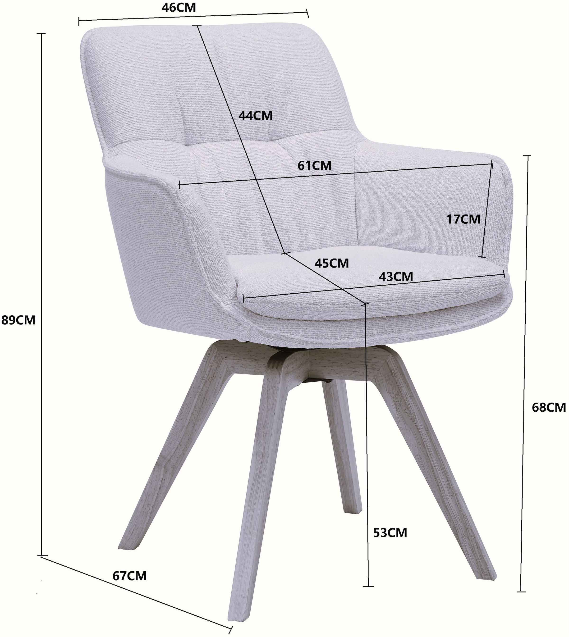 OTTO home Esszimmerstuhl »Sigune« () 1 Stk.pflegeleichter Webstoff Bezug, massives Echtholzgestell