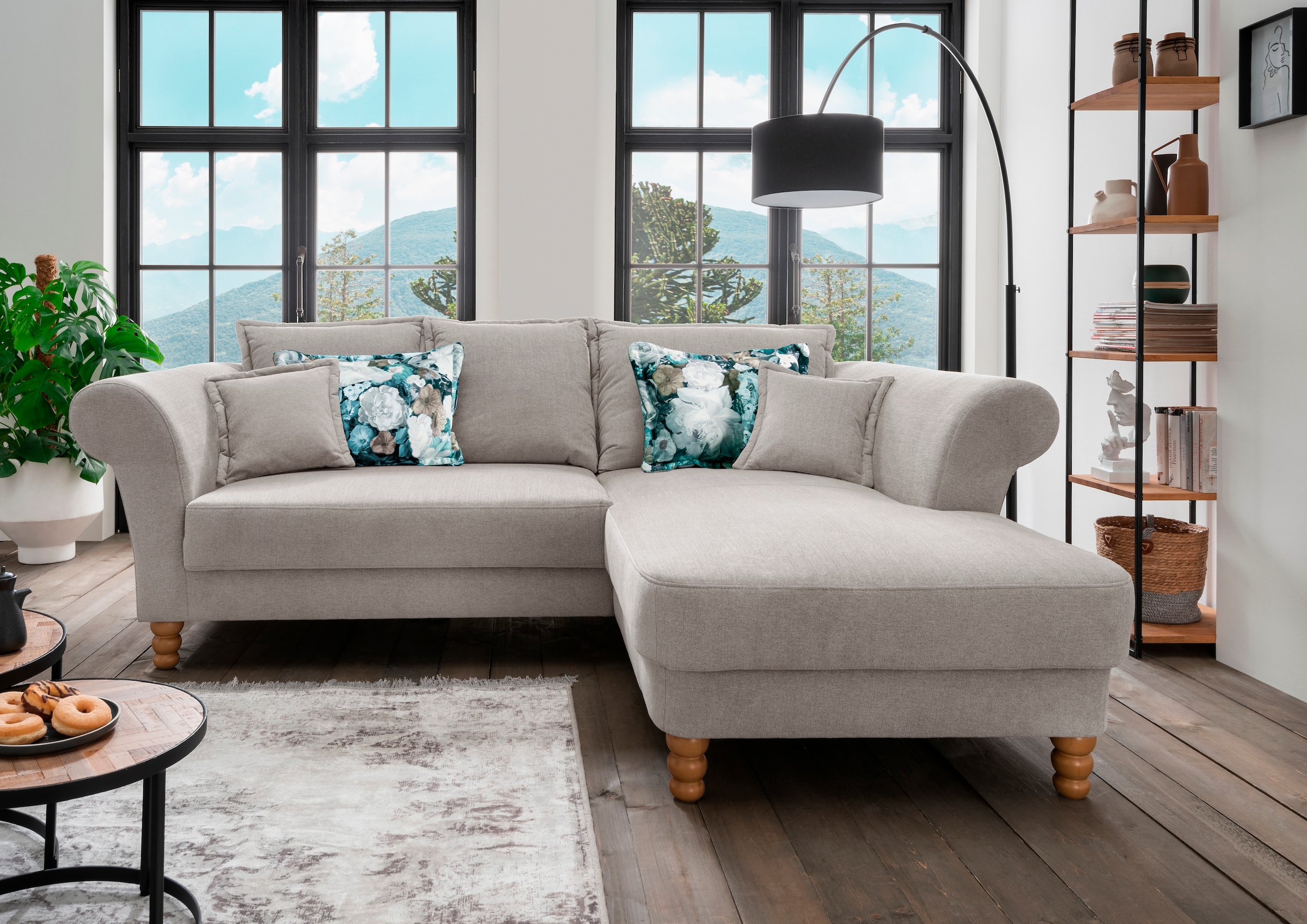 Home affaire Ecksofa "Tassilo Mega Polsterecke mit Kaltschaum im Sitz, bequem, L-Form" hoher Sitzkomfort, Breite 262cm, Komfortsitzhöhe 48cm, zeitlos elegant