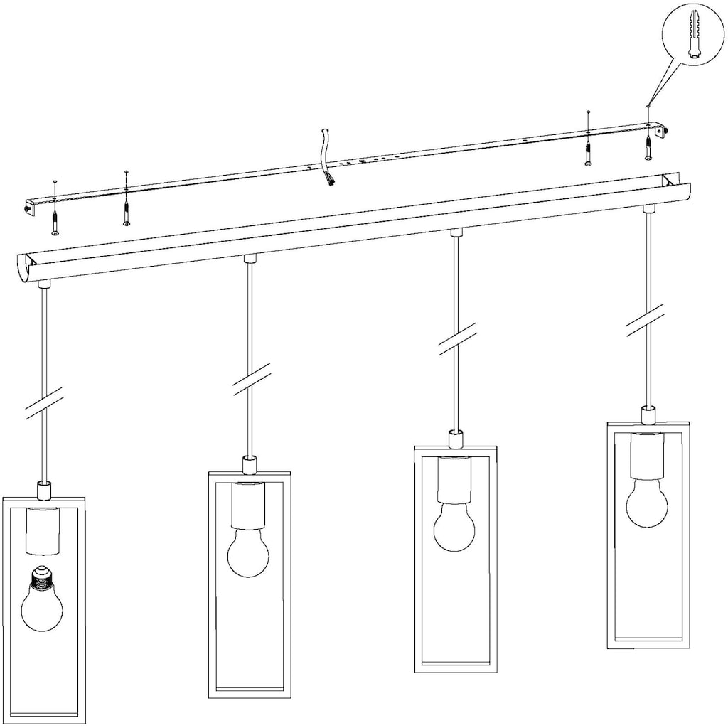 EGLO Pendelleuchte »LITTLETON«, 4 flammig-flammig