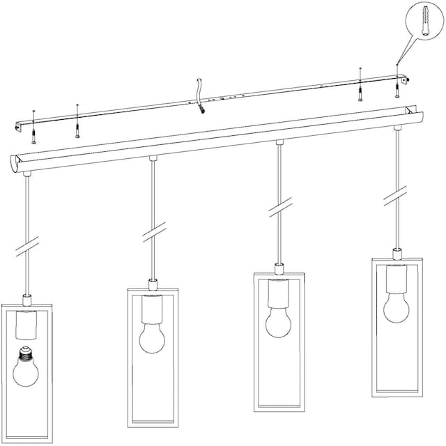 EGLO Pendelleuchte »LITTLETON«, 4 flammig-flammig, Hängeleuchte, Hängelampe  | BAUR