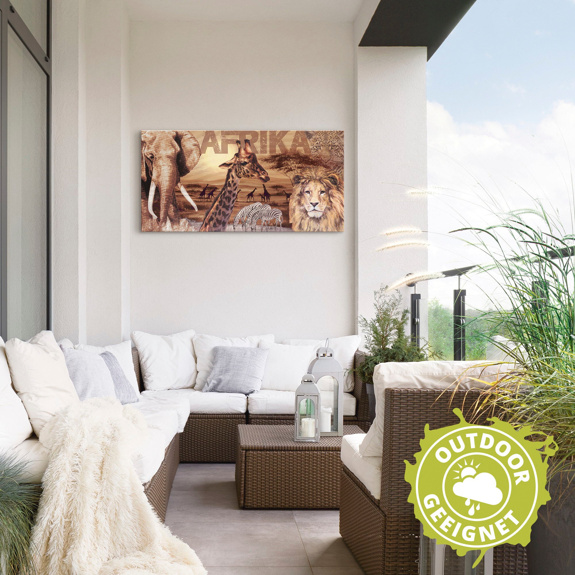 Artland Wandbild "Afrika" Wildtiere 1 Stk. tlg. als Alubild, Leinwandbild, günstig online kaufen