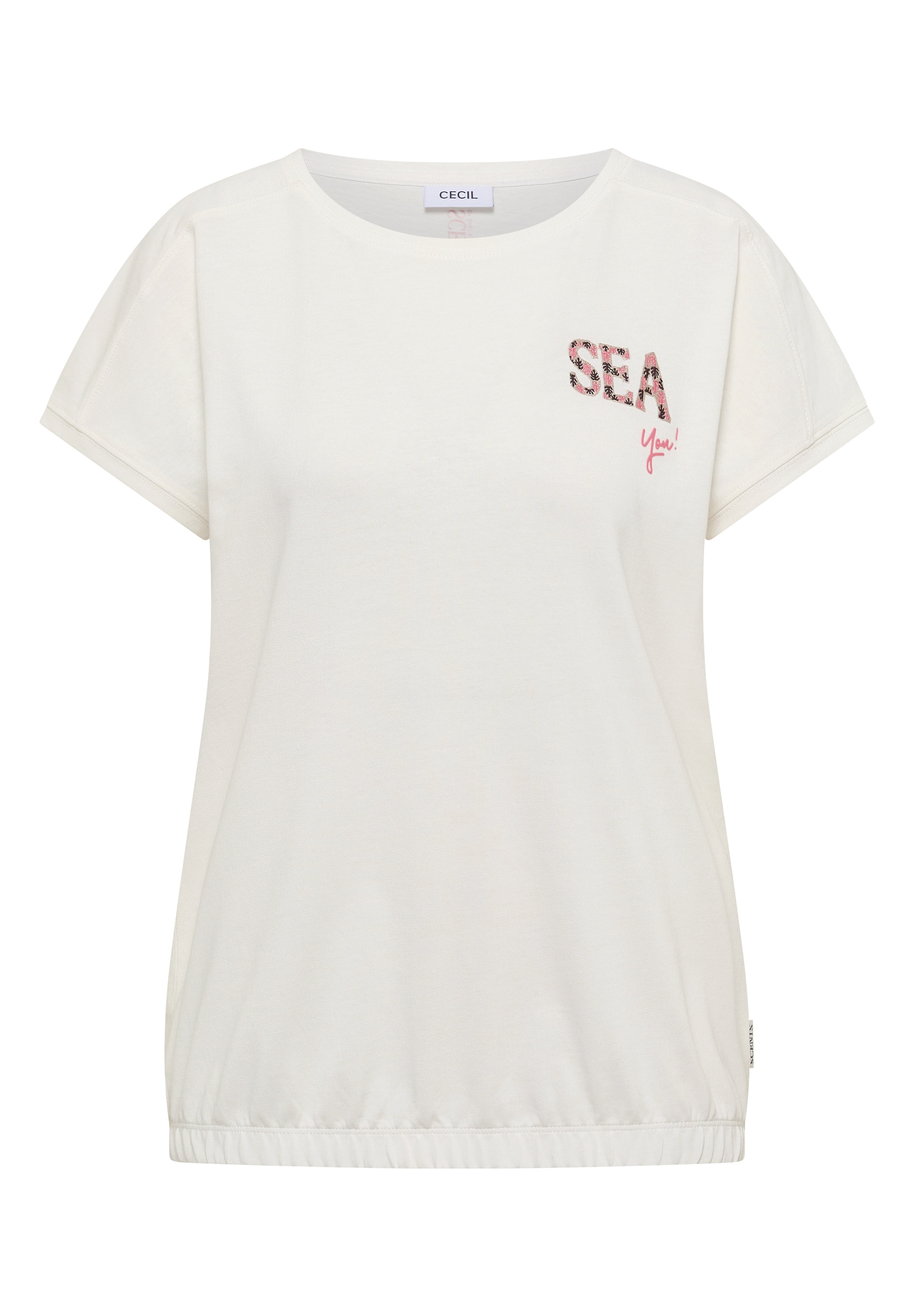 Cecil Kurzarmshirt Sommershirt mit Rundhals und Embroidery
