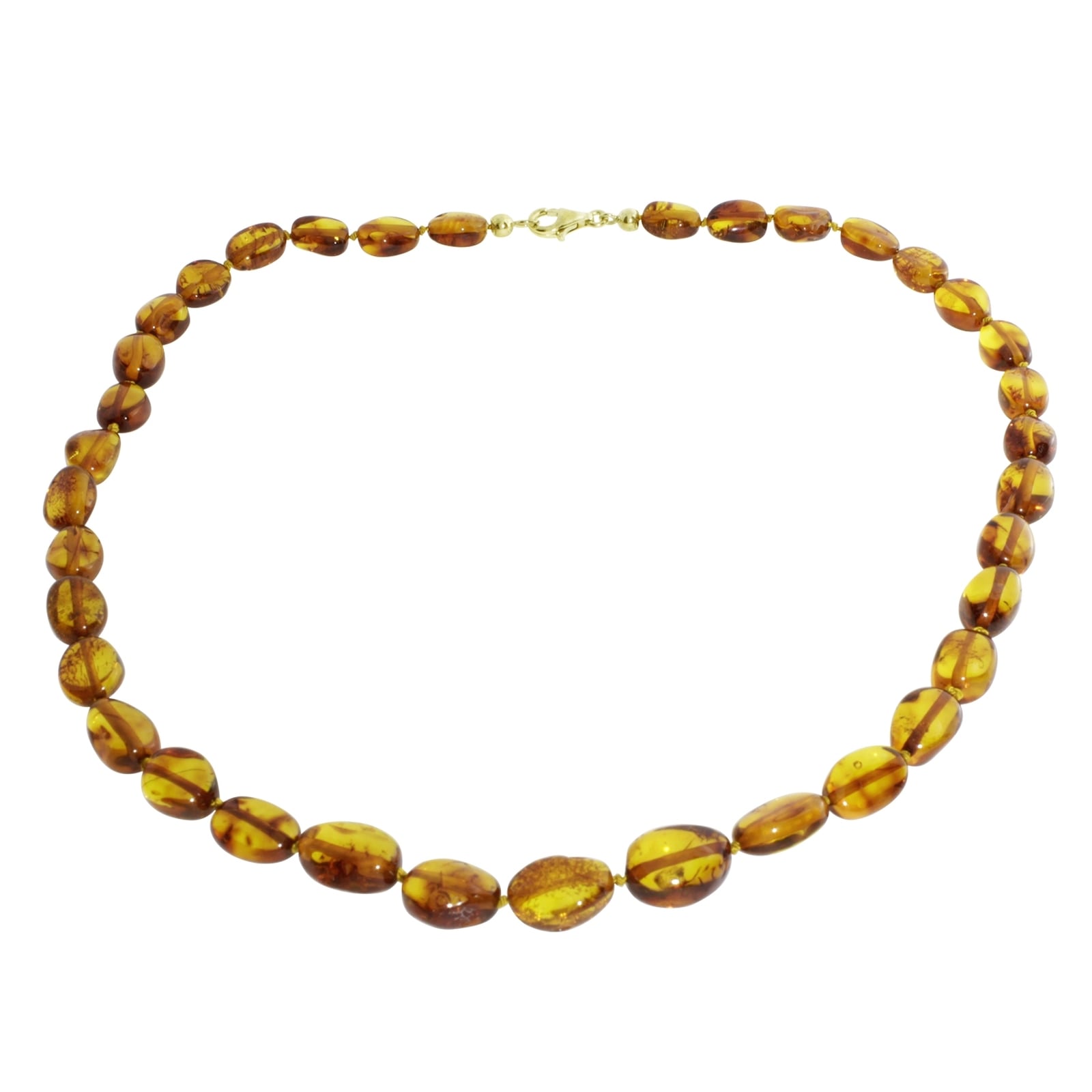 Kette ohne Anhänger OSTSEE-SCHMUCK "- Tocessa - Bernstein -" Gr. 42, braun (bernsteinfarben, braun), Halsketten, Damen, 42, Bernstein 4