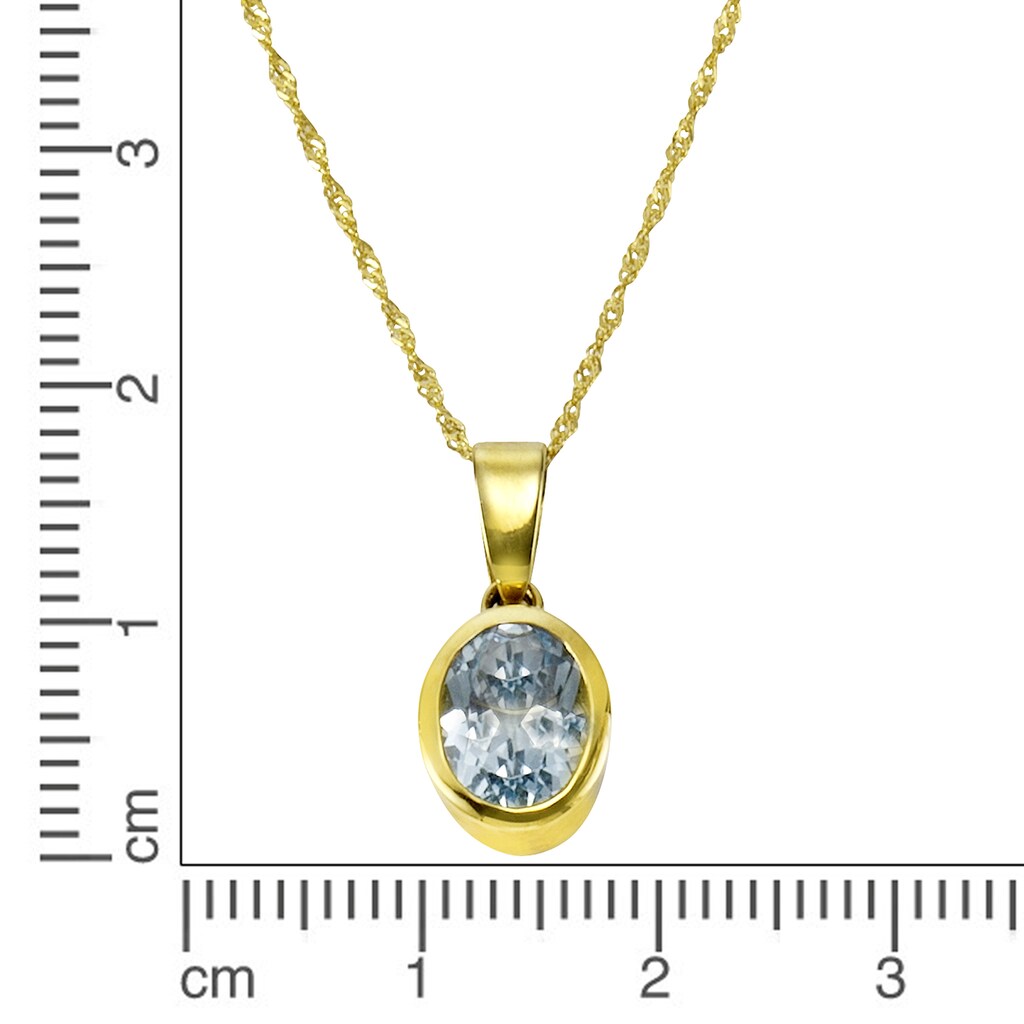 CELESTA Kette mit Anhänger »375/- Gelbgold Blautopas (beh)«