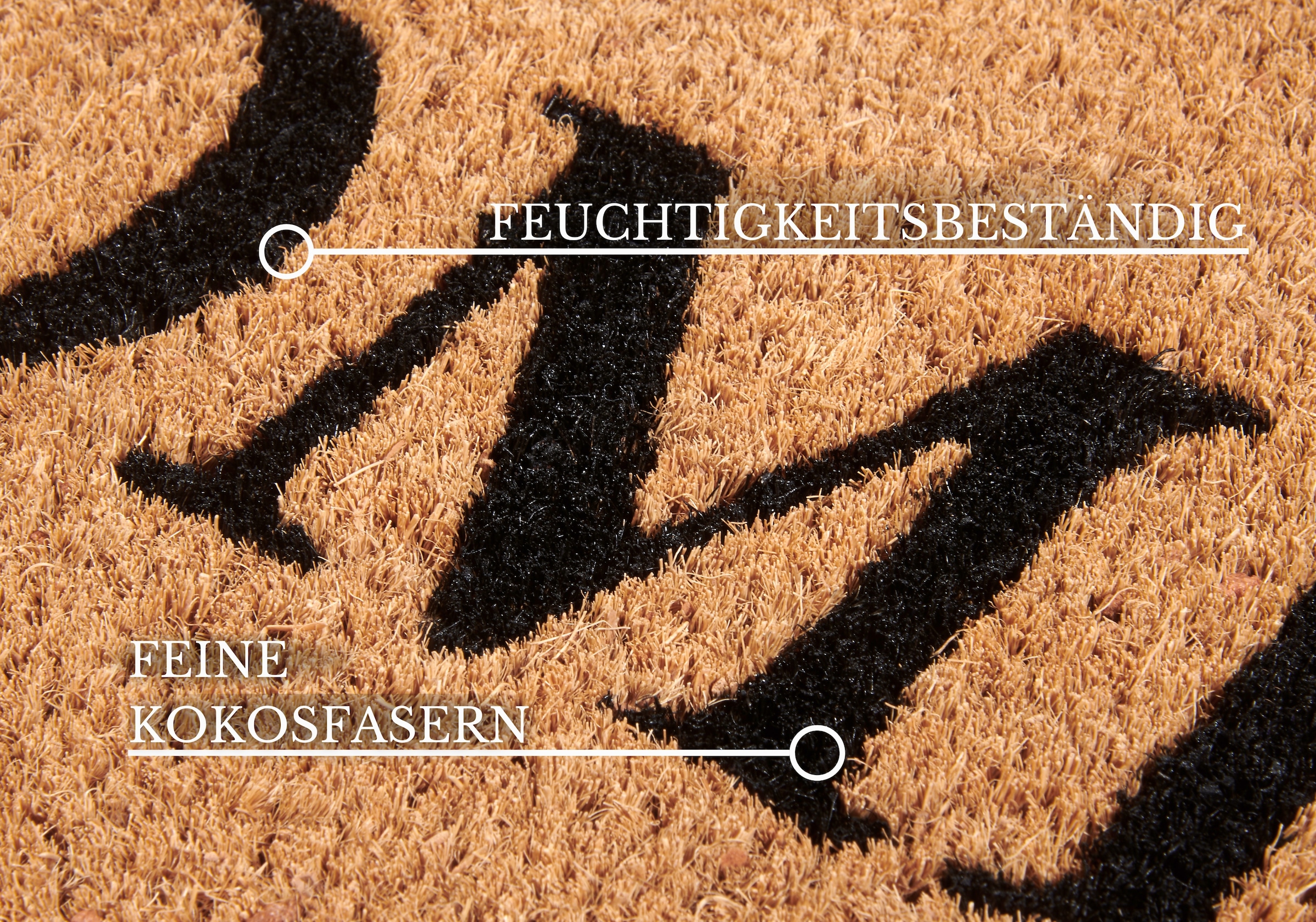 Villeroy & Boch Fußmatte »Caroline Welcome, Türmatte« rechteckig 23 mm Höhe Robust, Innen, Außen, Schmutzabtreter, Wetterfest, Natur, Kokos