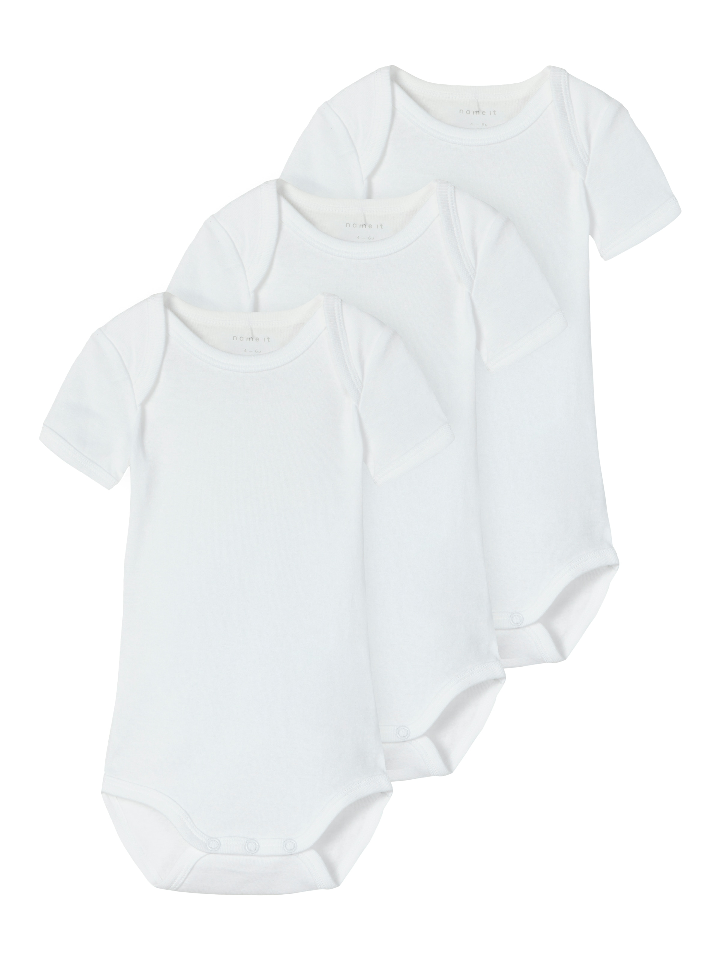 Name It Body "NBNBODY 3P SS SOLID WHITE 4 NOOS" Packung, 3 Stk.