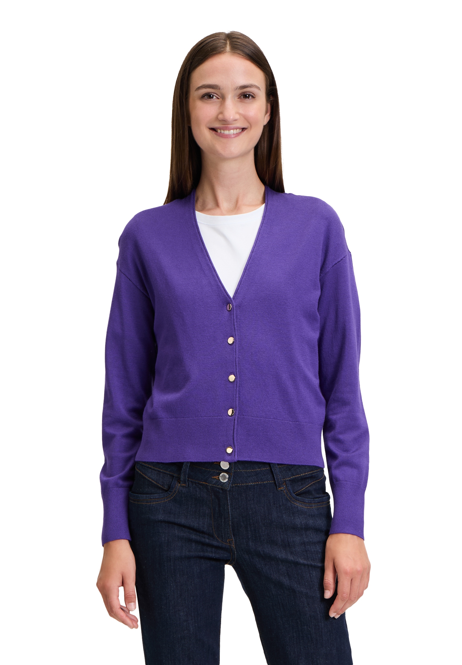 Betty Barclay Strickjacke "Betty Barclay Feinstrickjacke mit V-Ausschnitt", günstig online kaufen