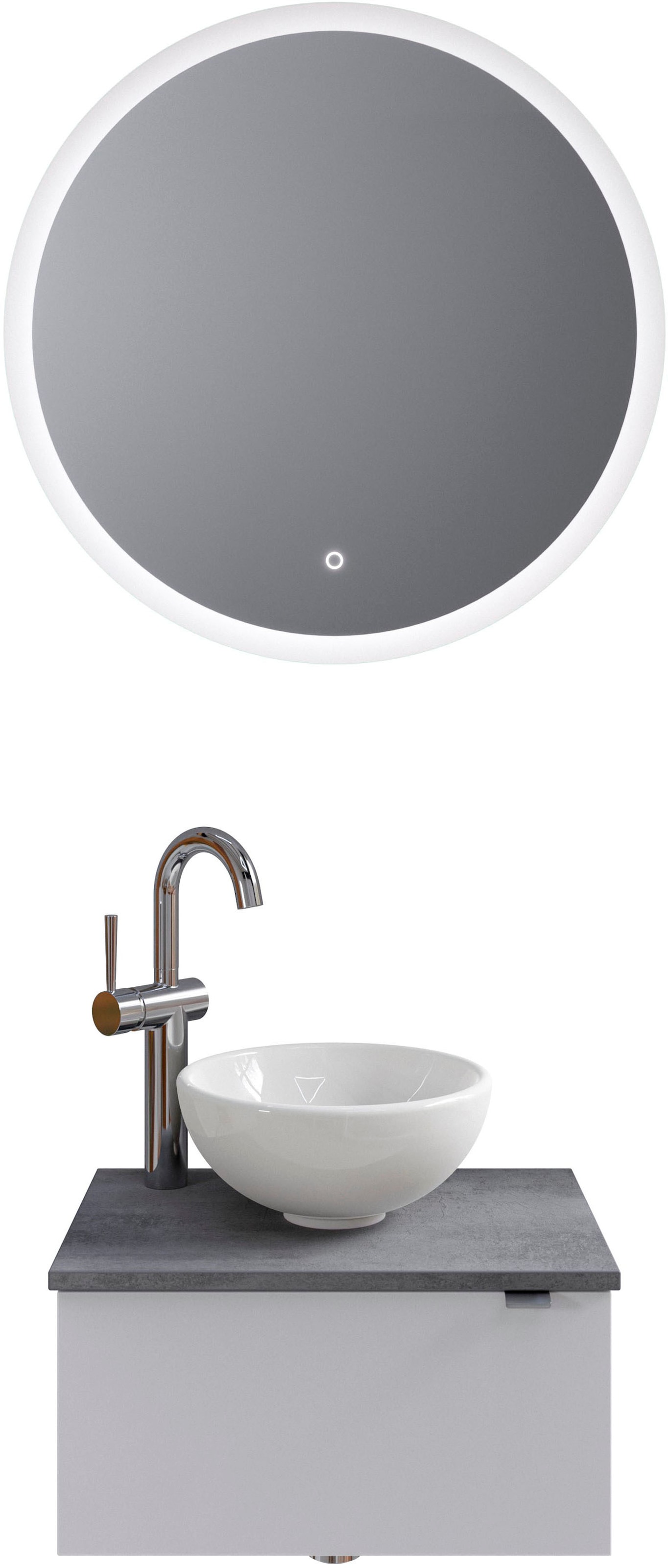 Saphir Badmöbel-Set "Serie 6915" 4 Stk. tlg. Gäste-Bad, mit LED-Spiegel und günstig online kaufen