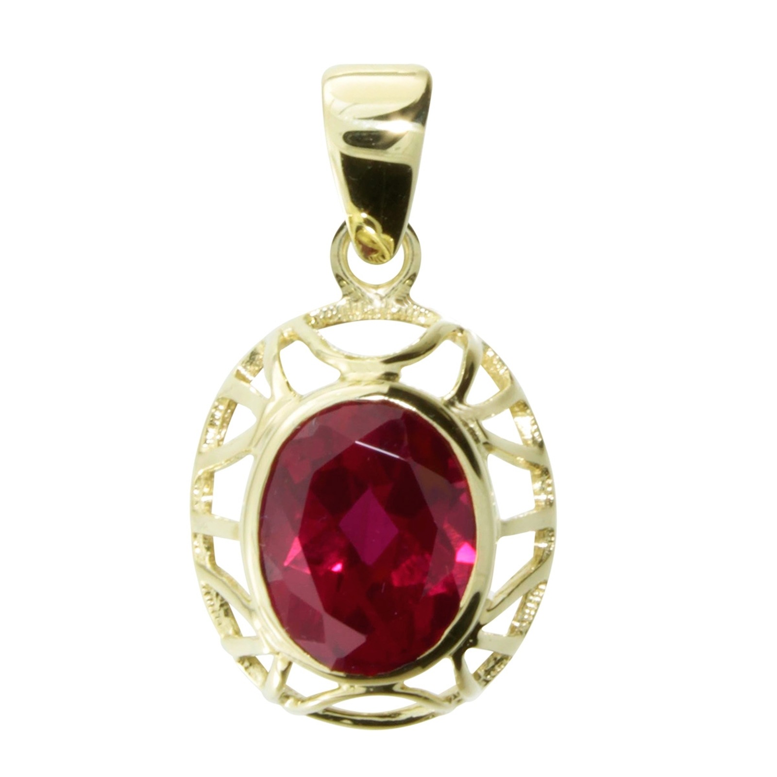 OSTSEE-SCHMUCK Damen Kettenanhänger "Ostsee-Schmuck Anhänger Maline Anhänger Maline", 25 x 13mm, Gelbgold 333, 2,3 g, gelb, Gelbgold 333,