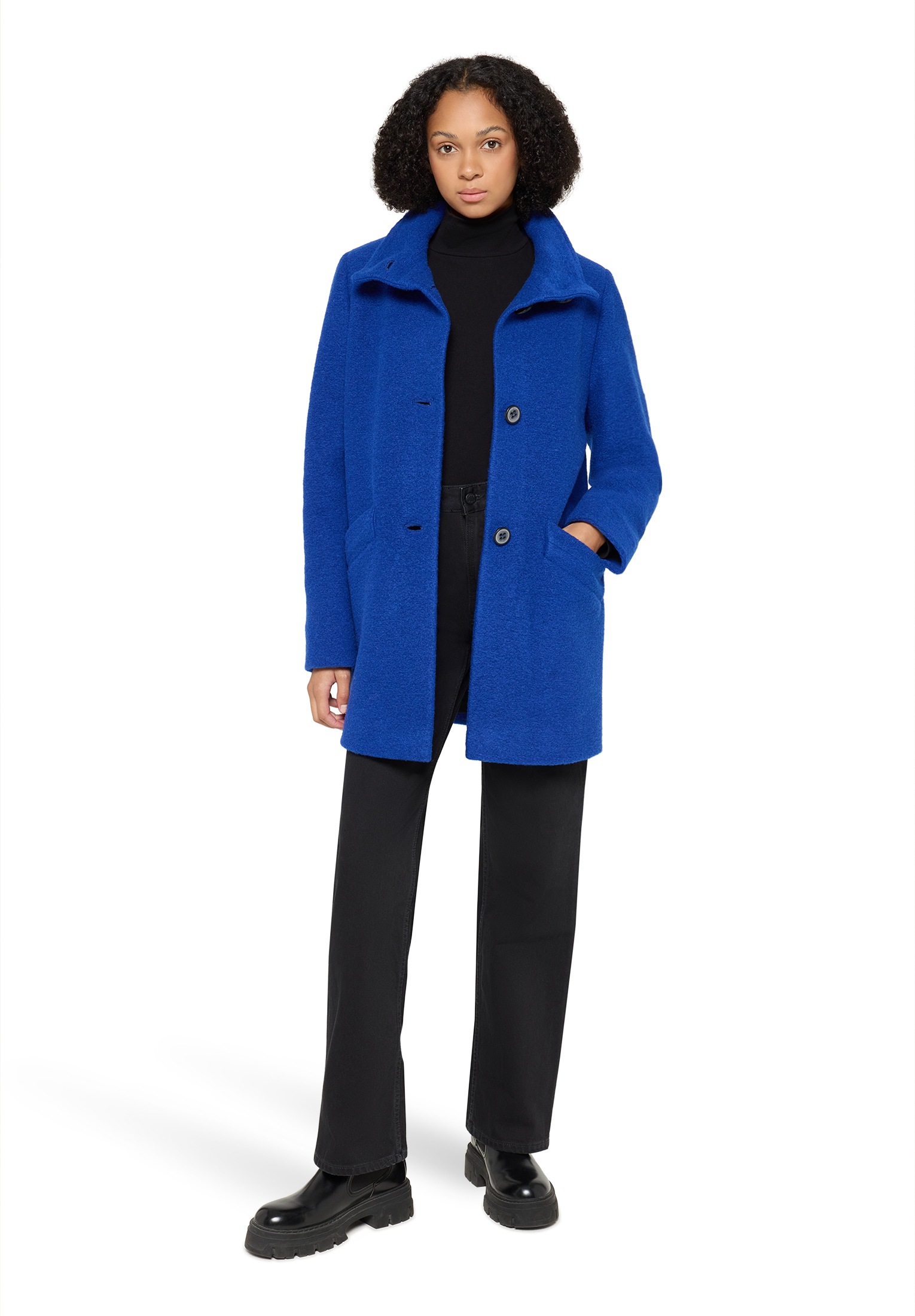 Amber & June Kurzjacke »Damen Kurzmantel mit Stehkragen«