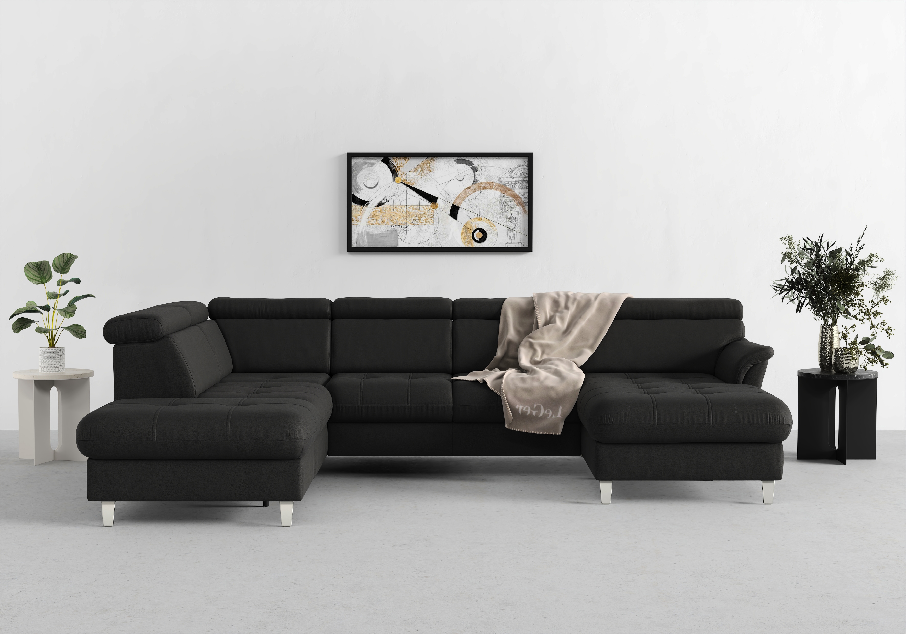 sit&more Wohnlandschaft "Marano U-Form" inklusive Kopfteilverstellung, optional Schlaffunktion & Bettkasten