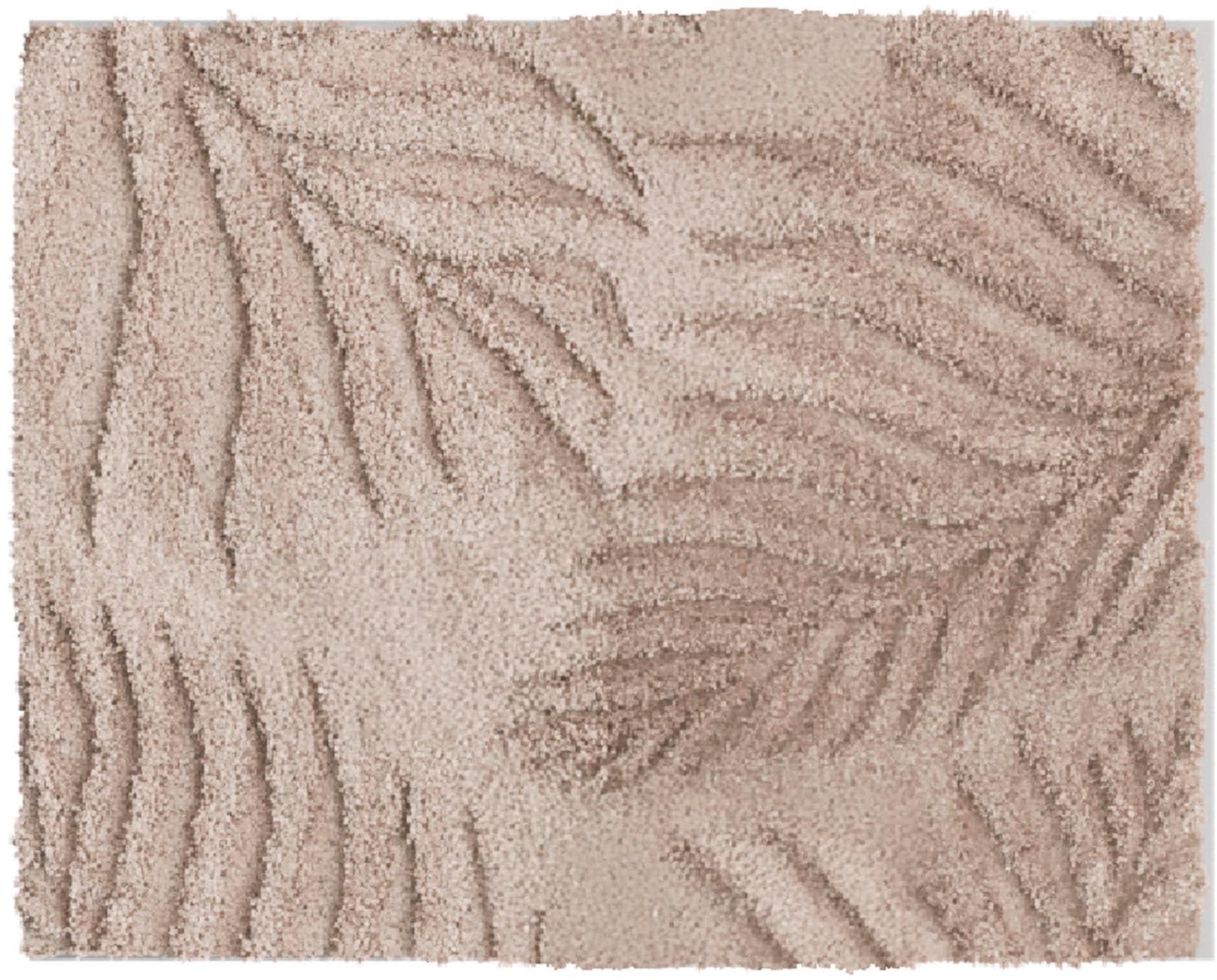 Grund Badematte »Ferya« Höhe 20 mm rutschhemmend beschichtet fußbodenheizungsgeeignet Dezentes Blattmuster mit Hoch-Tief-Struktur, 5 Jahre Garantie