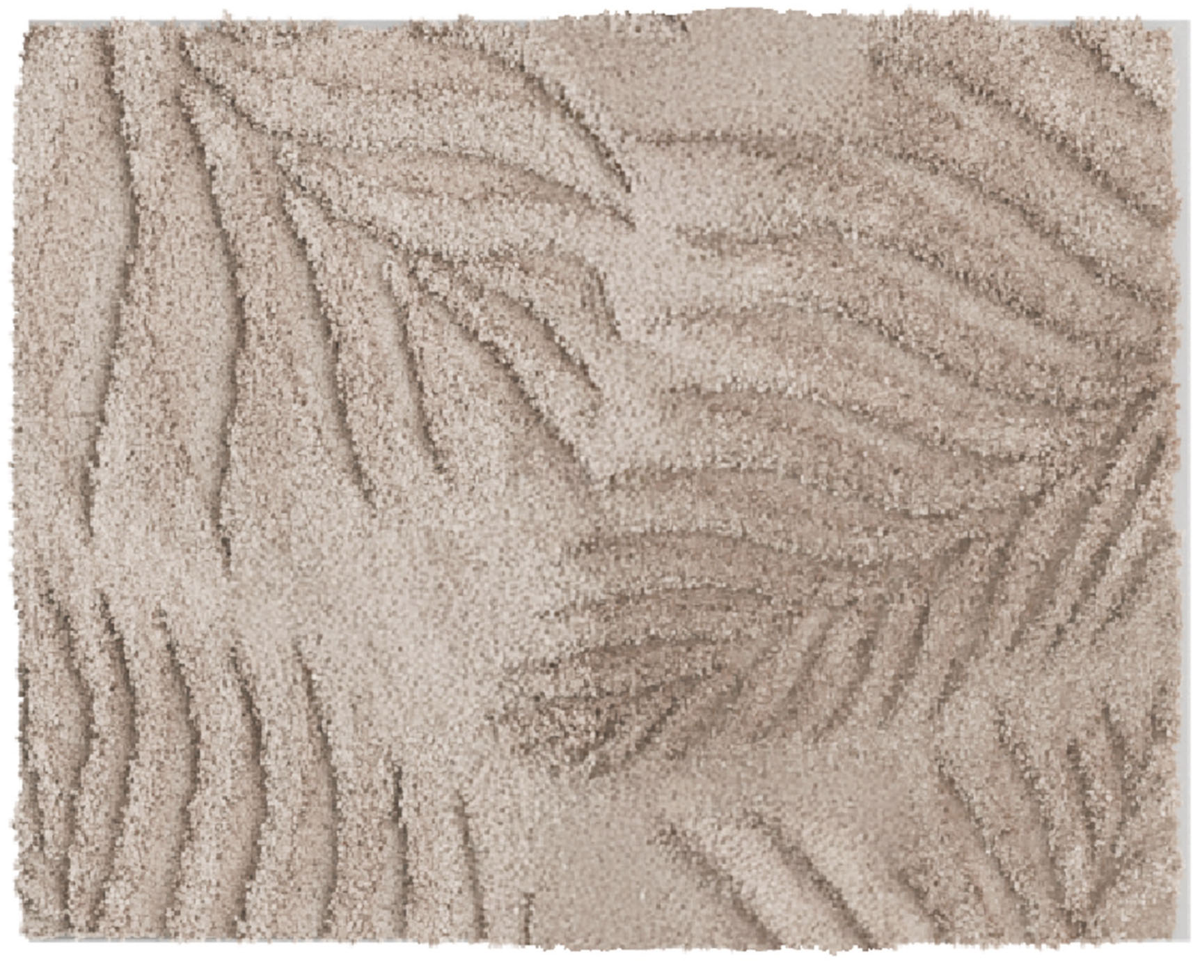 Thumbnail - Grund Badematte "Ferya" Höhe 20 mm rutschhemmend beschichtet fußbodenheizungsgeeignet Dezentes Blattmuster mit Hoch-Tief...