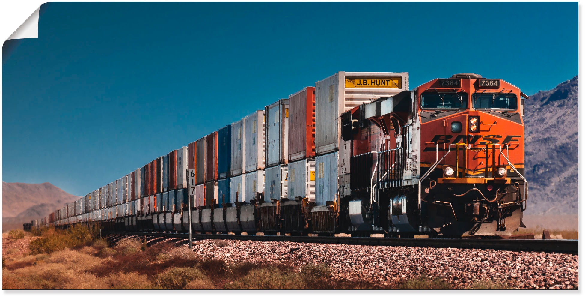 Artland Wandbild "Güterzug BNSF Kalifornien", Züge, (1 St.), als Poster, Wandaufkleber in verschied. Größen