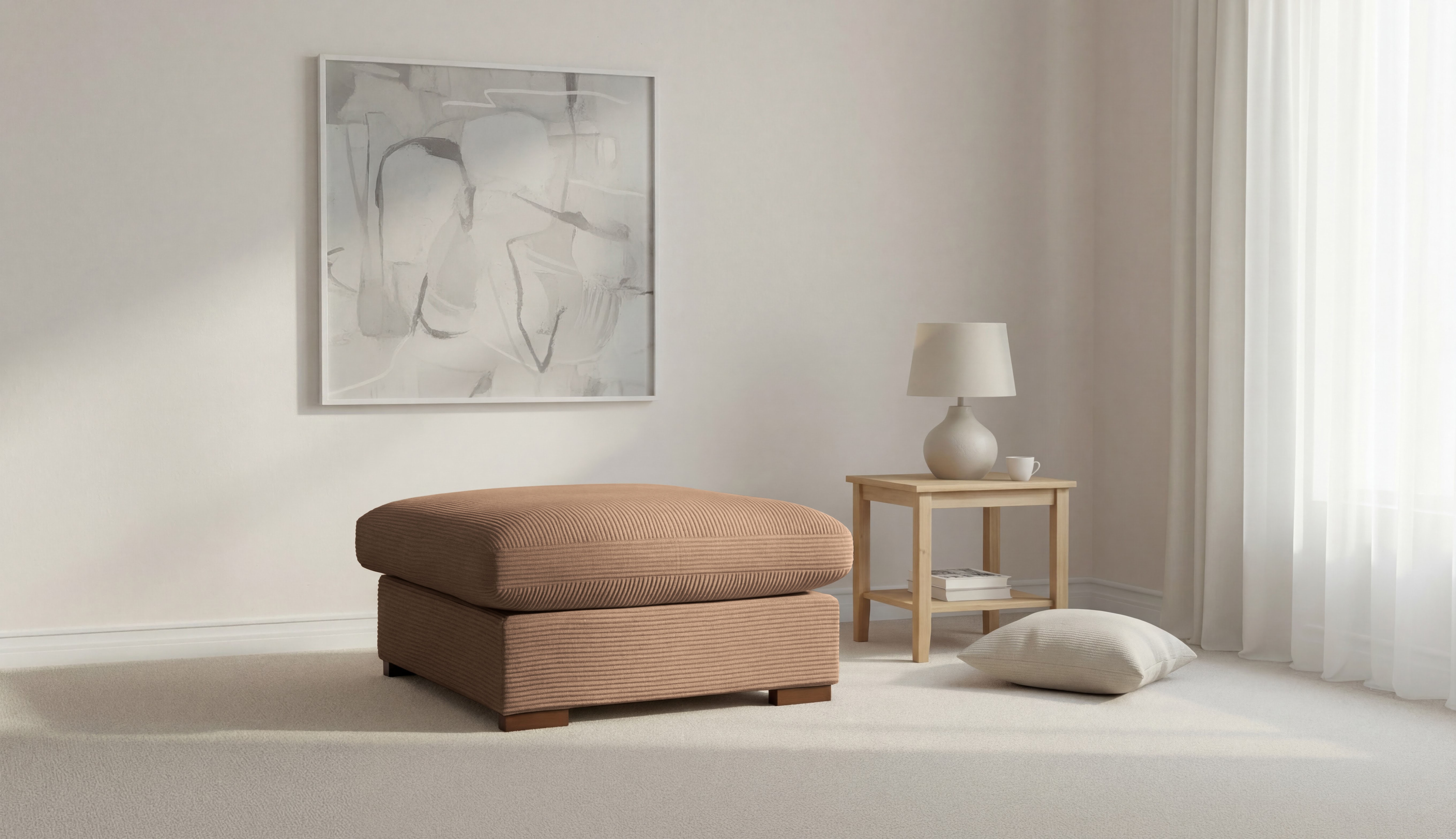 OTTO home Polsterhocker "Coray" mit Federn und Daunen