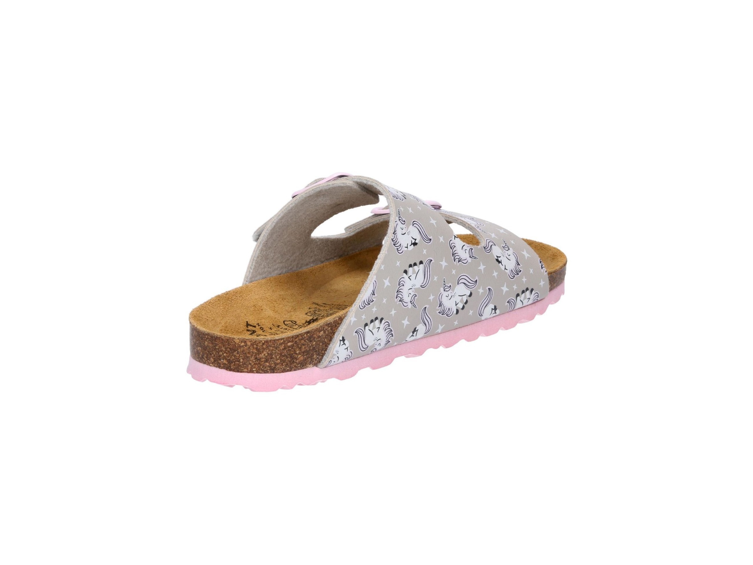 Pantolette LICO "Pantolette Bioline Unicorn", Mädchen, Gr. 42, grau, Synthetik, Schuhe Pantolette 3