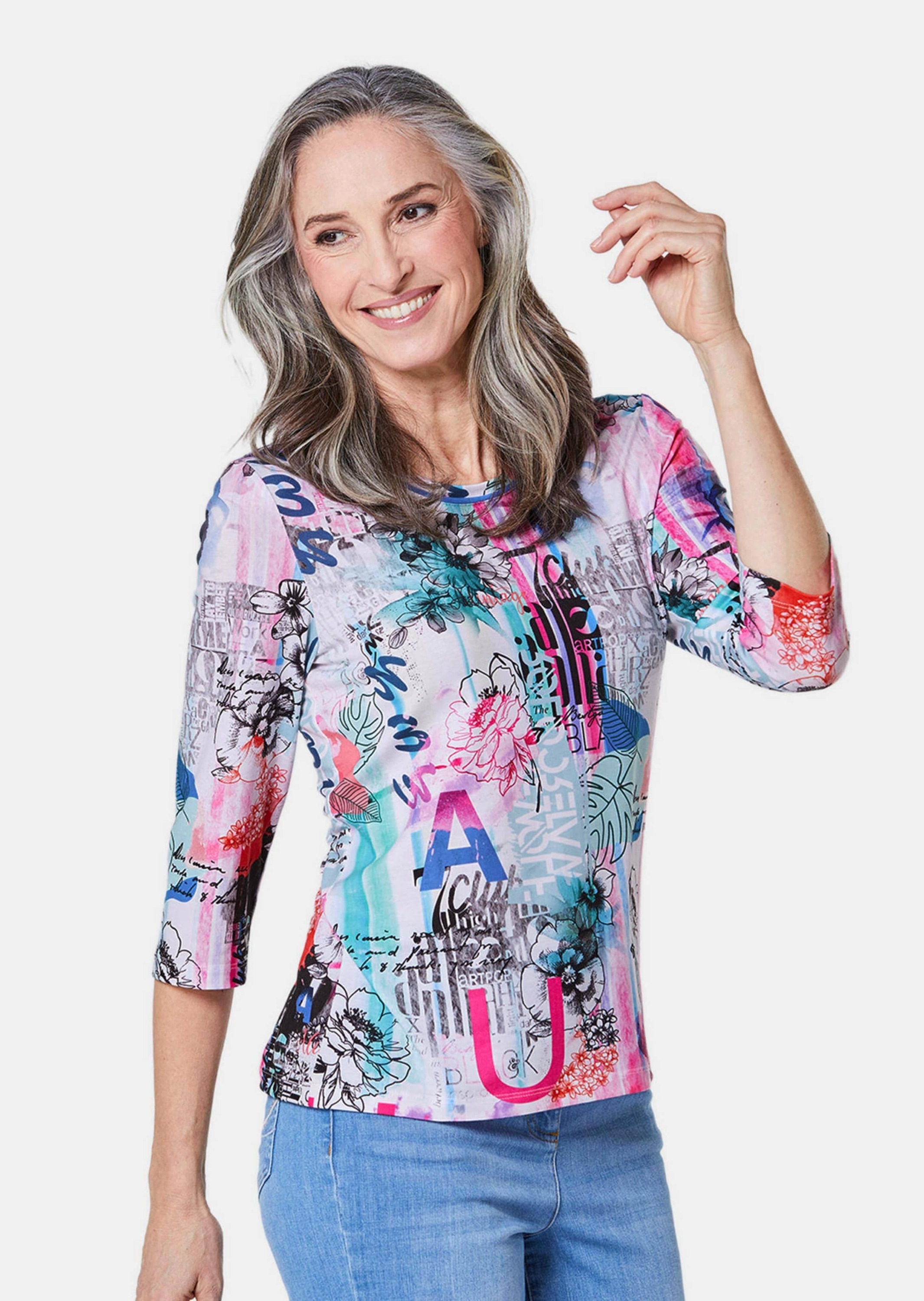 GOLDNER Print-Shirt "Kurzgröße Druckshirt in kraftvollen Farben" günstig online kaufen