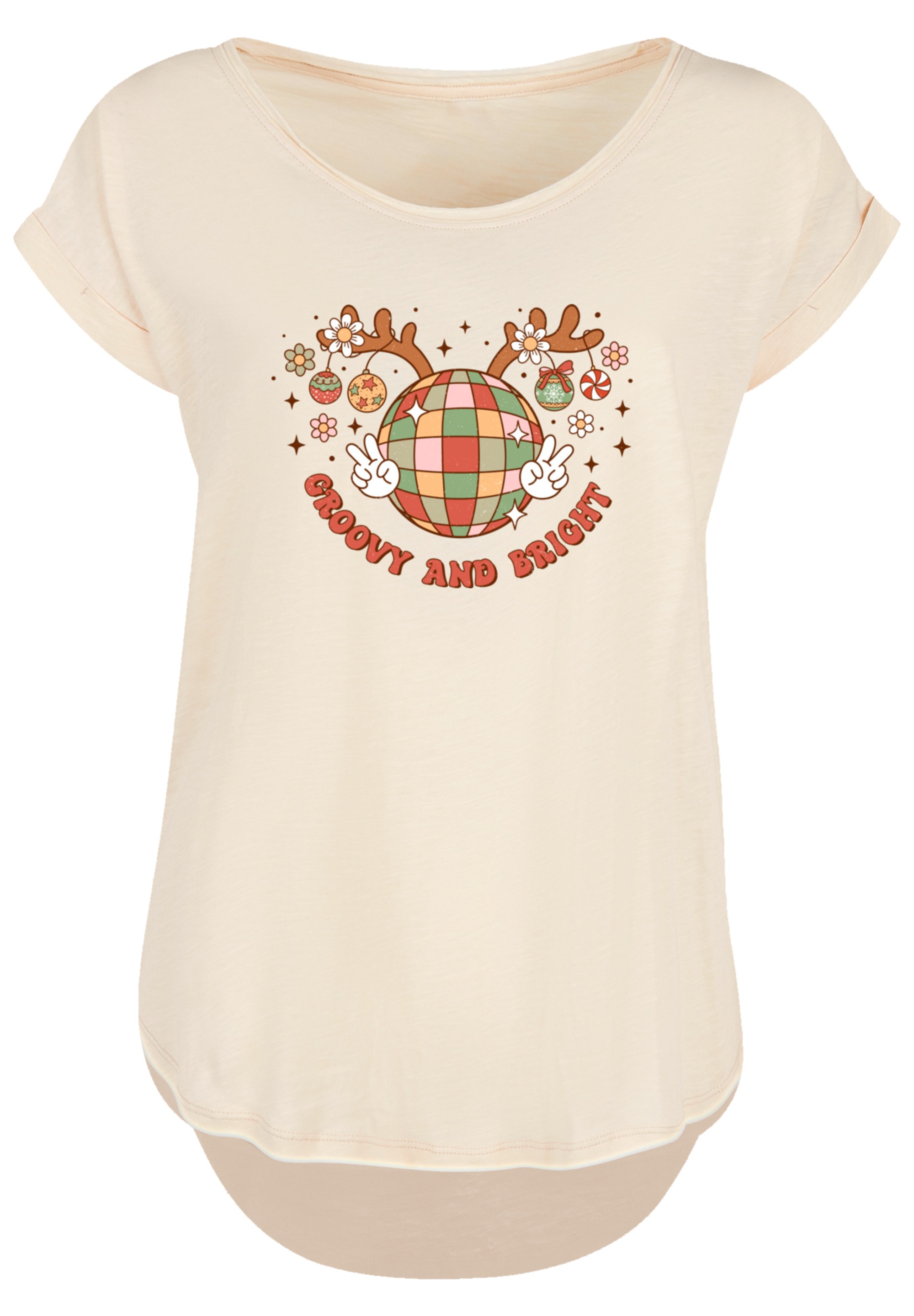 F4NT4STIC T-Shirt »Groovy Weihnachten Disco Deer« Premium Qualität, Weihnachts-Kollection