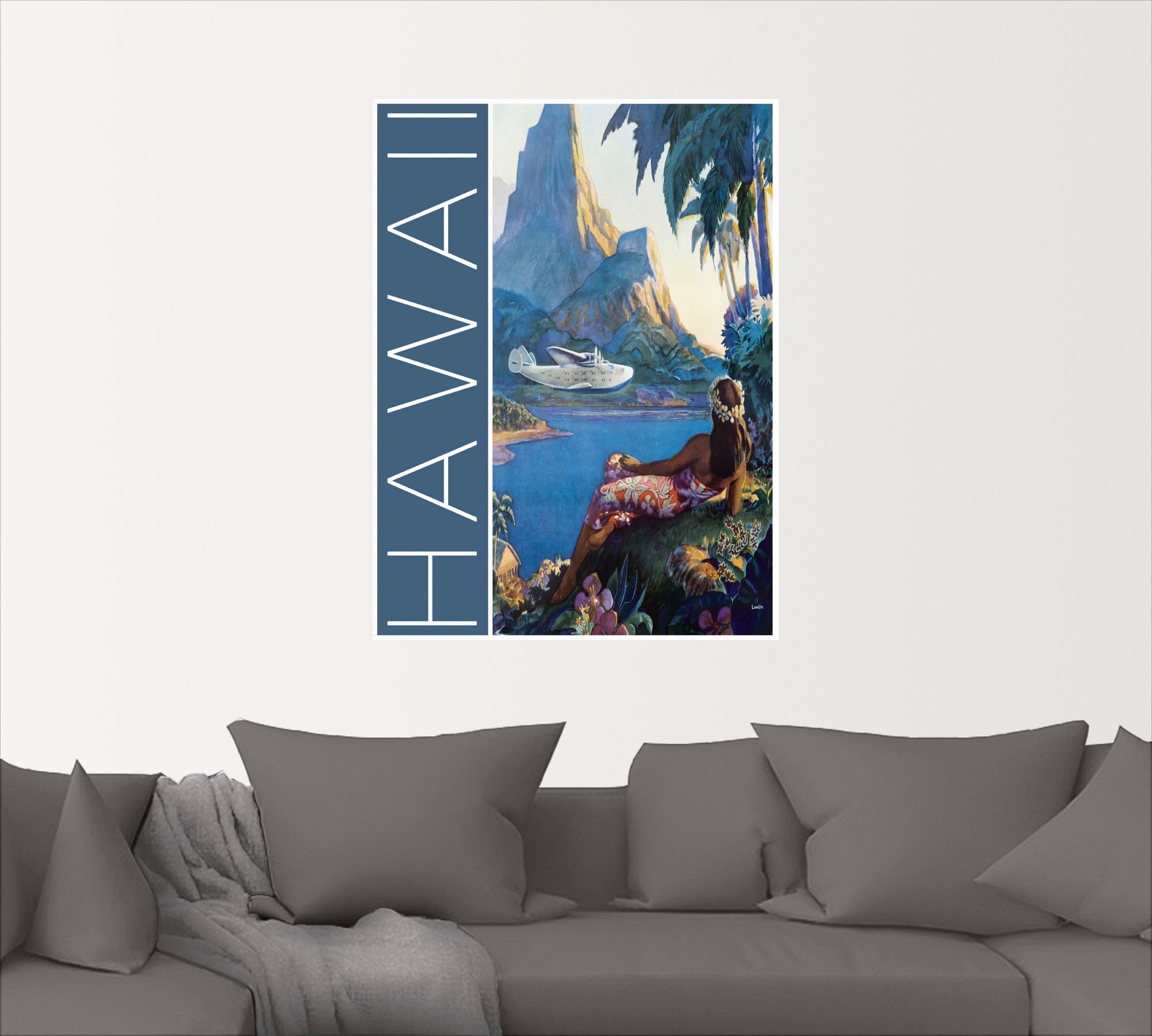 Artland Poster »Hawaii Vintage Reiseplakat«, Amerika, (1 St.), als Alubild, Leinwandbild, Wandaufkleber oder Poster in versch. Größen