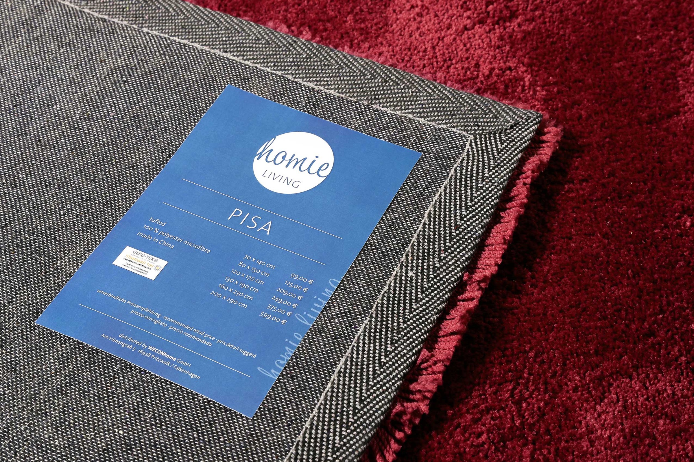 Homie Living Teppich »Pisa«, rund, 25 mm Höhe, Hochflor, Microfaser, uni, weich, Shaggy, Wohnzimmer, Schlafzimmer