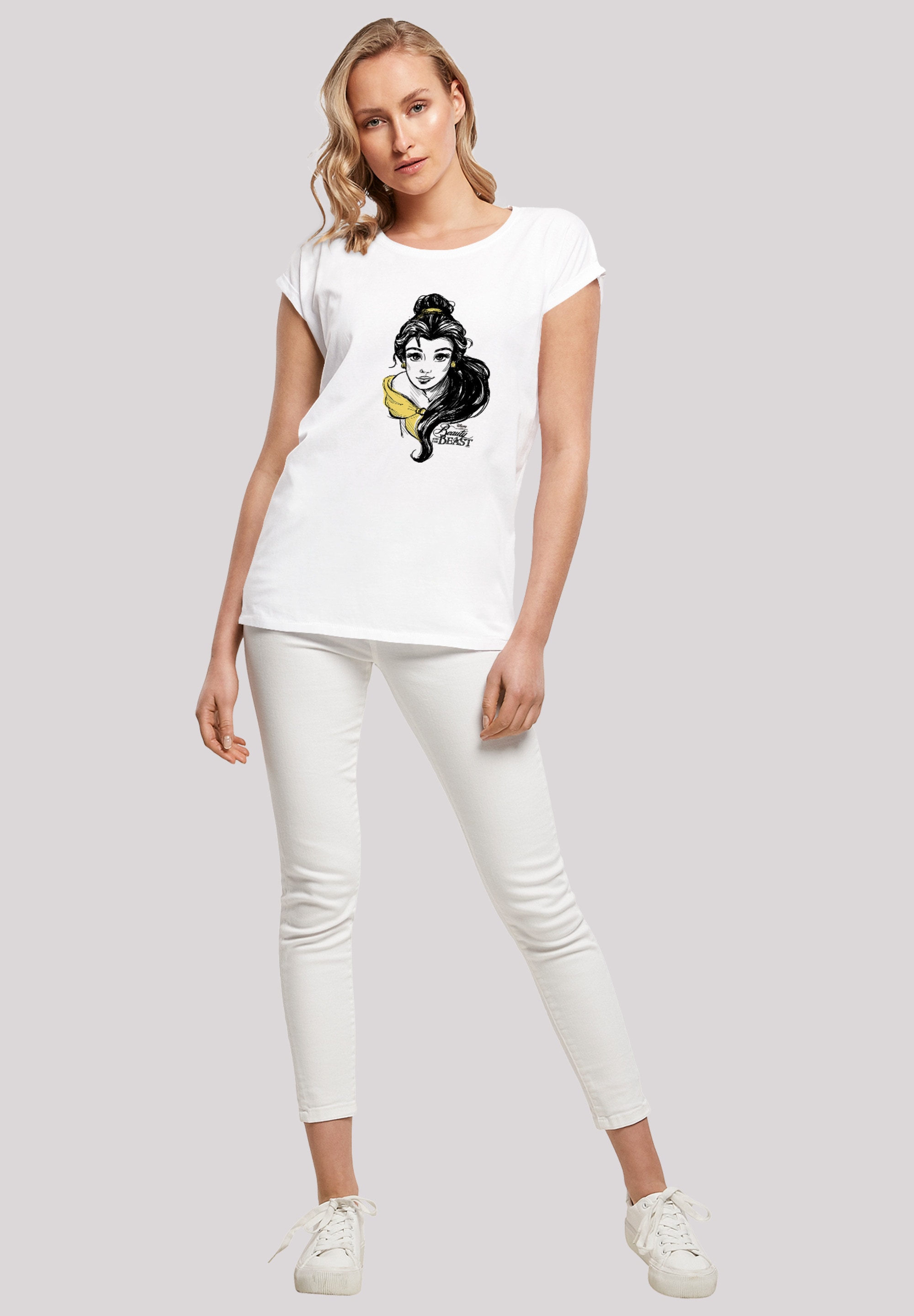 F4NT4STIC T-Shirt »Belle Sketch«, Damen,Premium Merch,Regular-Fit,Kurze Ärmel,Bedruckt