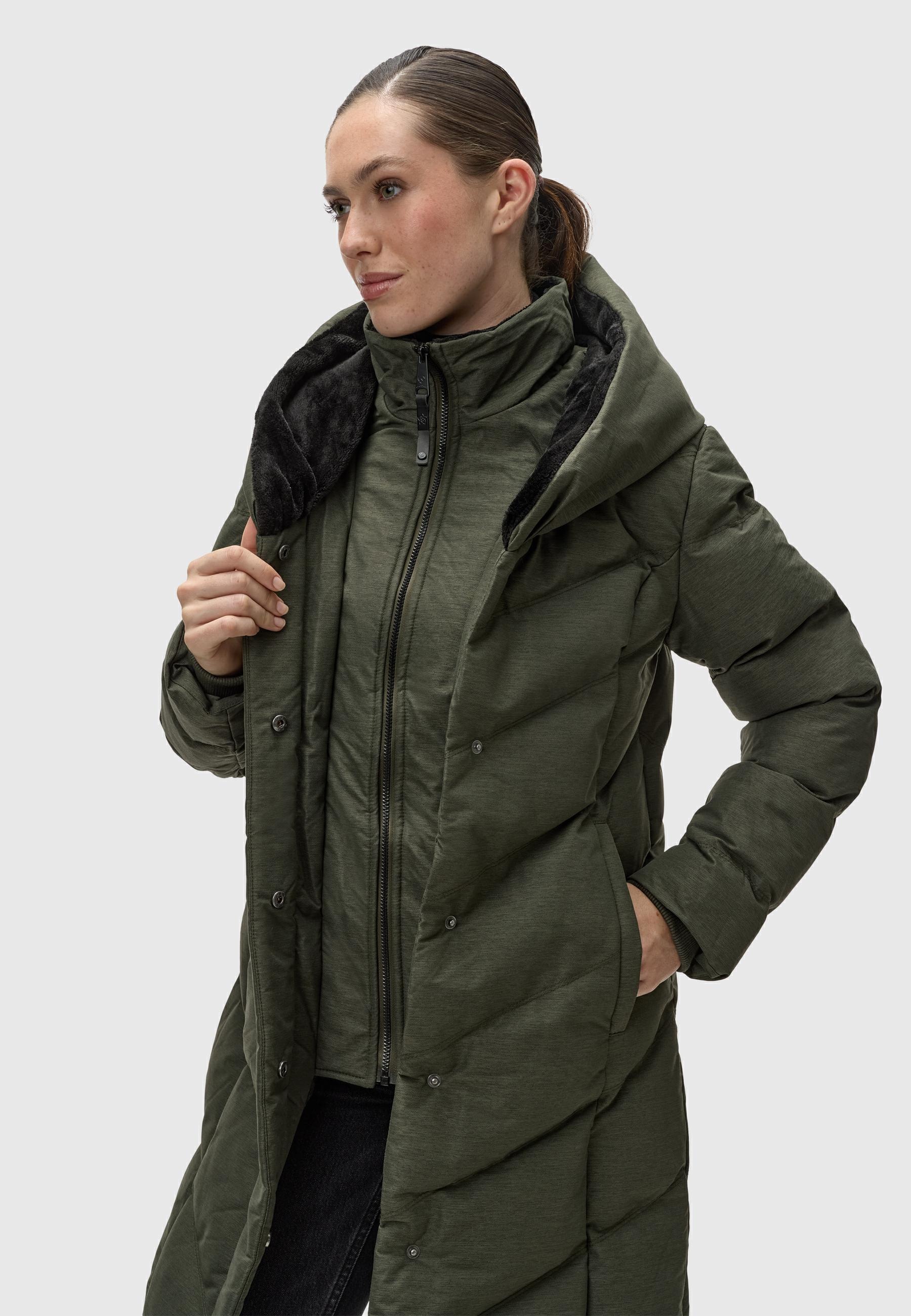 Ragwear Steppmantel »Natalka Cosy« wasserdichter Mantel mit flauschigem Kunstfell-Kragen