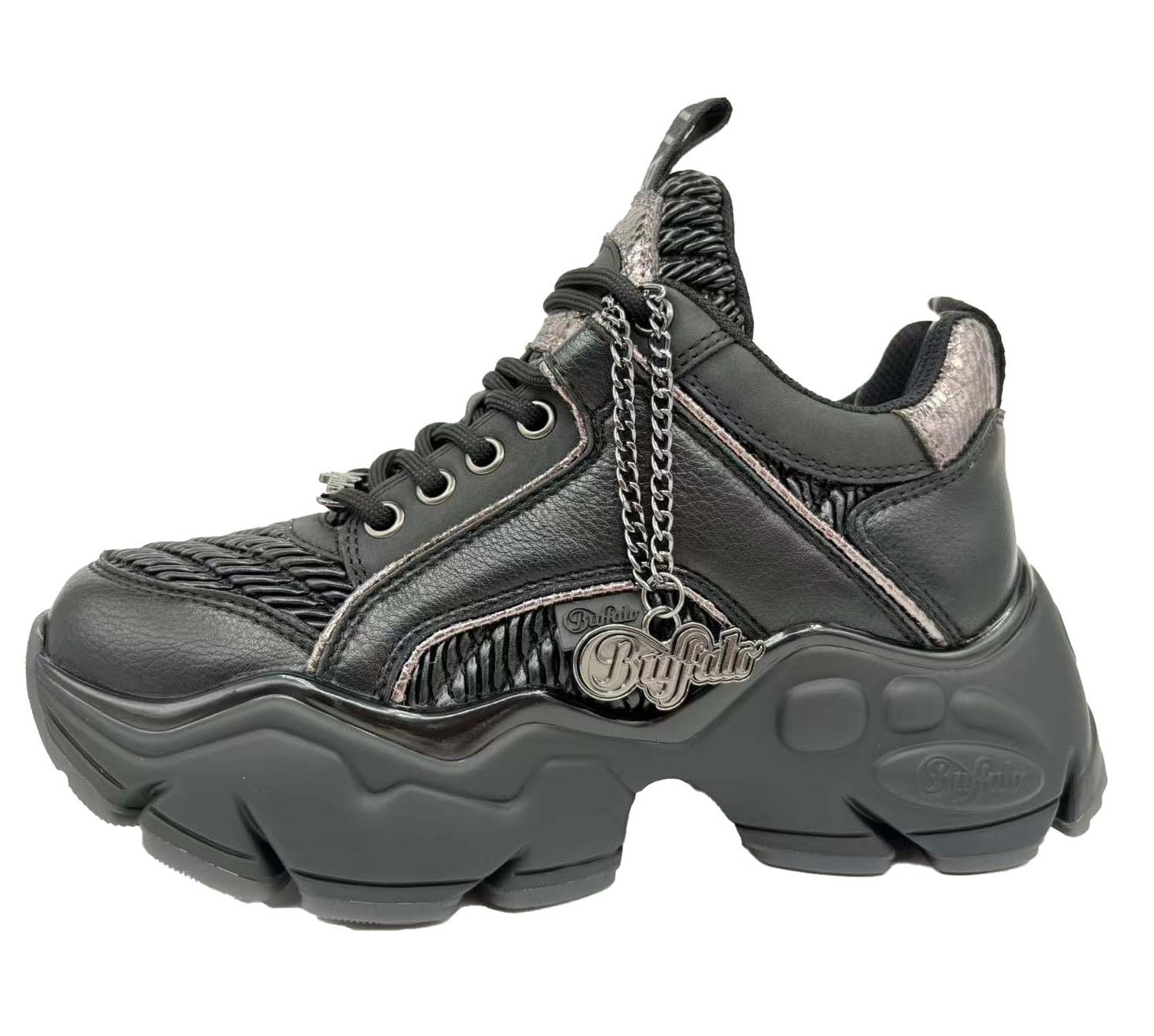 Buffalo "BINARY QUILT", Chunky-Schnürer, Freizeitsneaker, Halbschuh mit Metallic-Akzenten