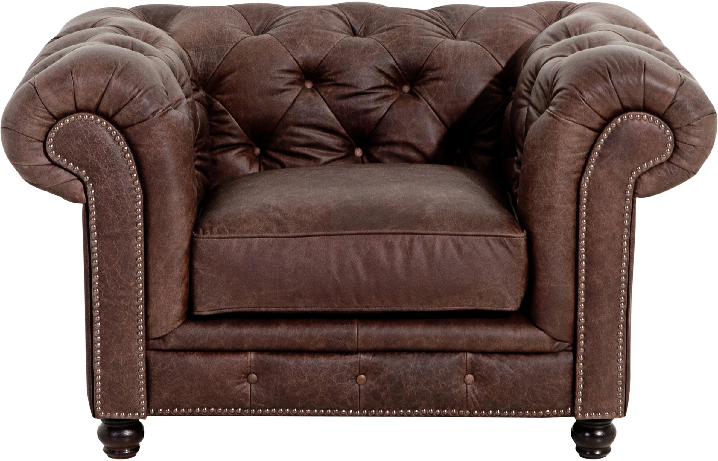 Max Winzer® Polstergarnitur »Old England«, (Spar-Set, 3 tlg.), Chesterfield Ledergarnitur mit Knopfheftung & Ziernägeln