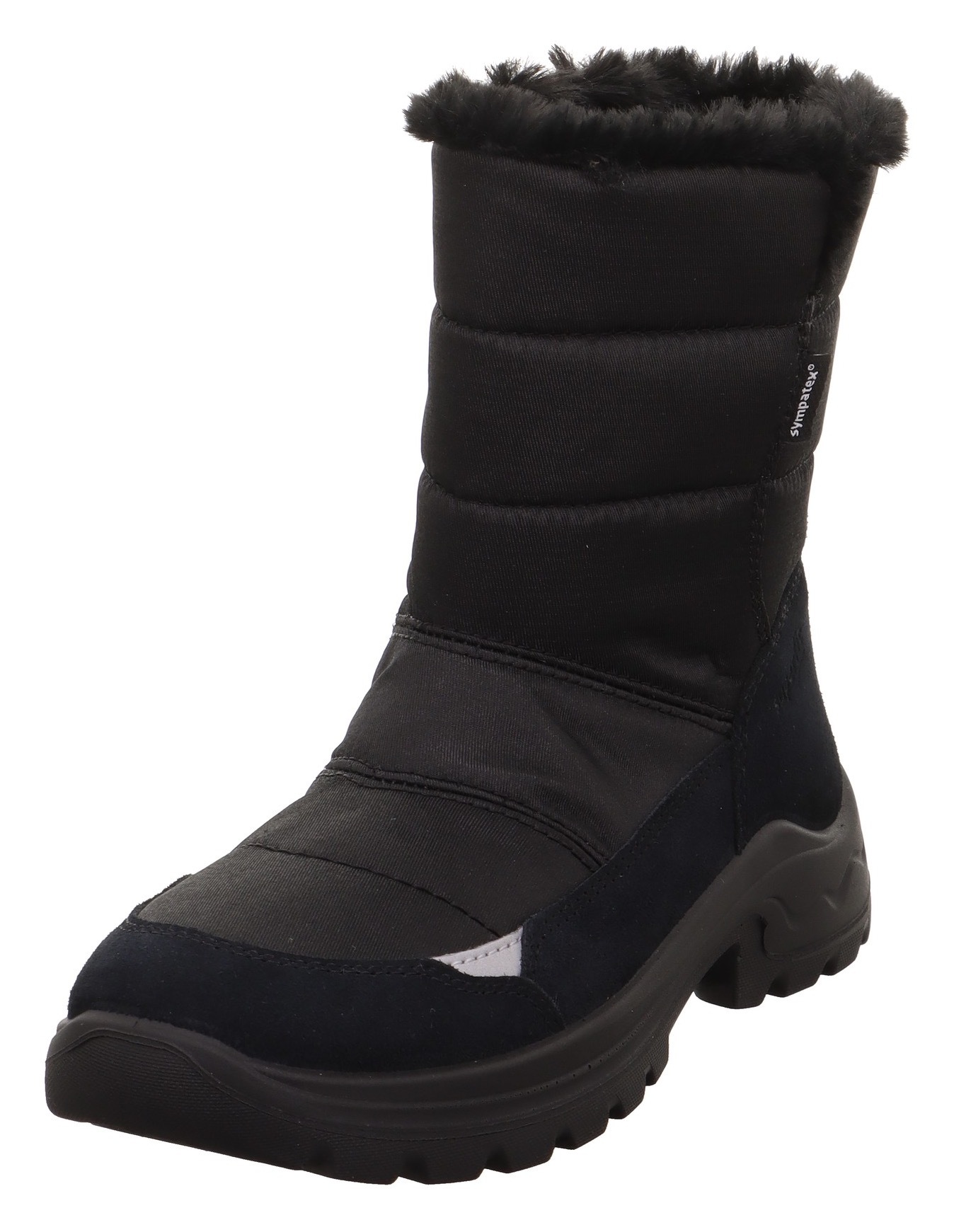 SUPERFIT Mädchen Winterstiefel "AURORA WMS: Mittel", Gr. 34, schwarz, Polyester, Veloursleder, Schuhe, Snowboots mit Schurwolle, Größenschablone zum