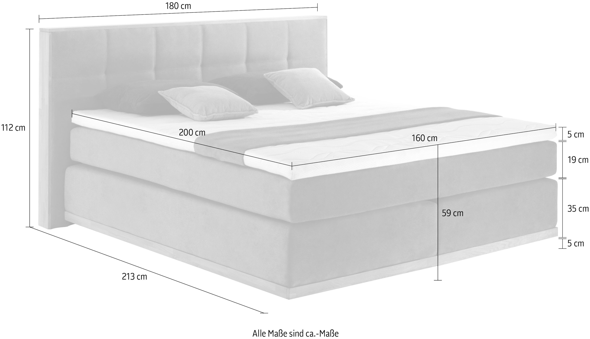 Places of Style Boxspringbett Vinton, aus massiver Eiche, verschiedene Härtegrade