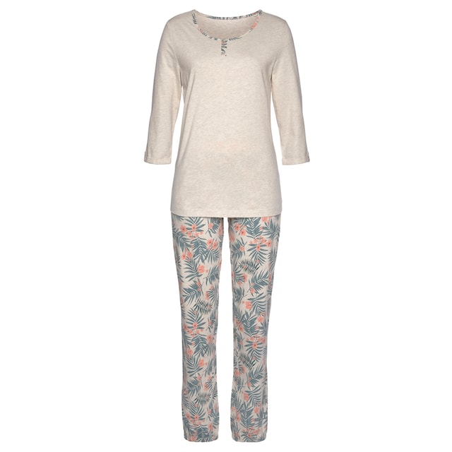 LASCANA Pyjama, (2 tlg., 1 Stück), mit gemusterter Hose bestellen | BAUR