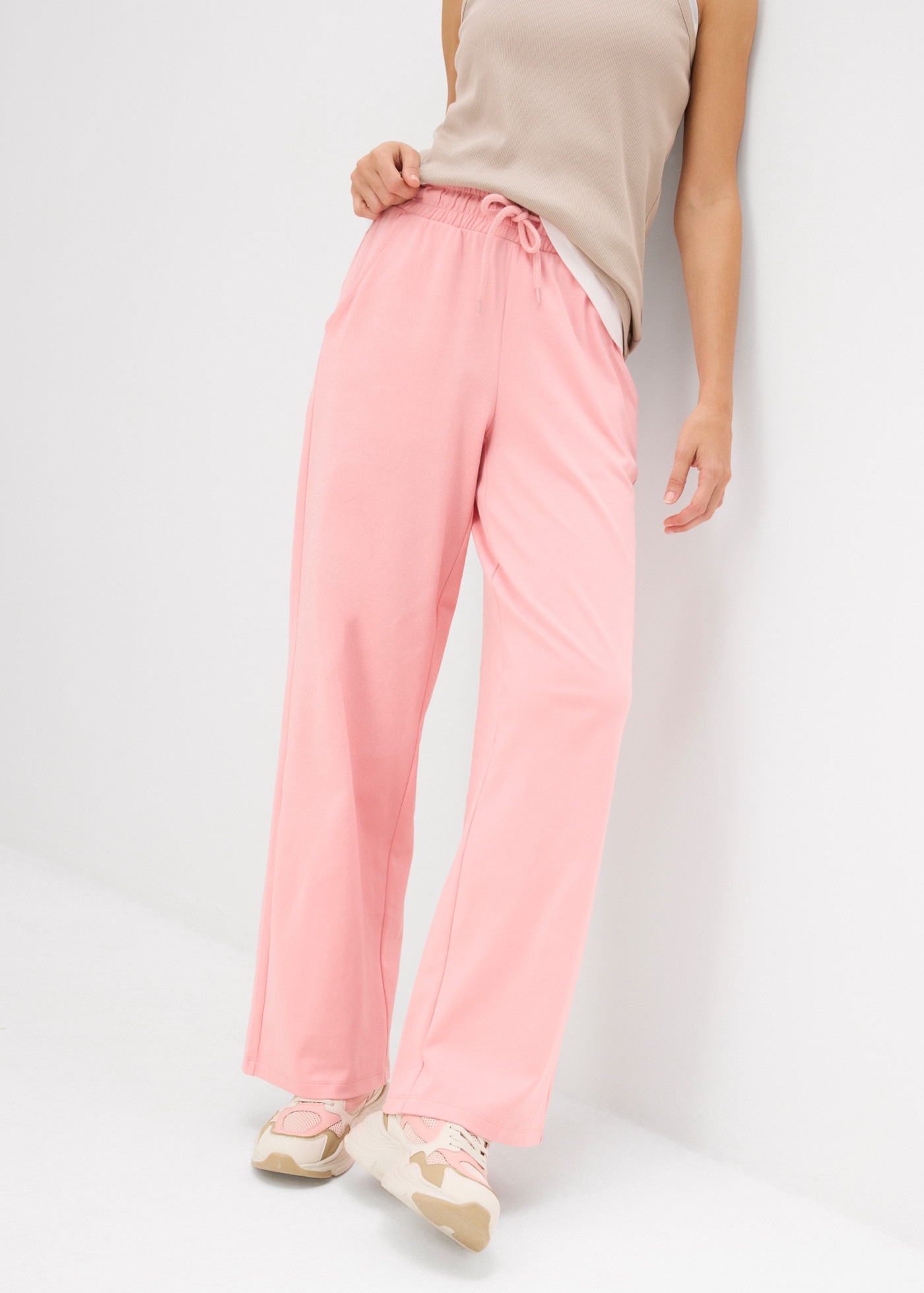 bonprix Jerseyhose aus Baumwolle, lockere Passform, weites Bein, Casual Stil