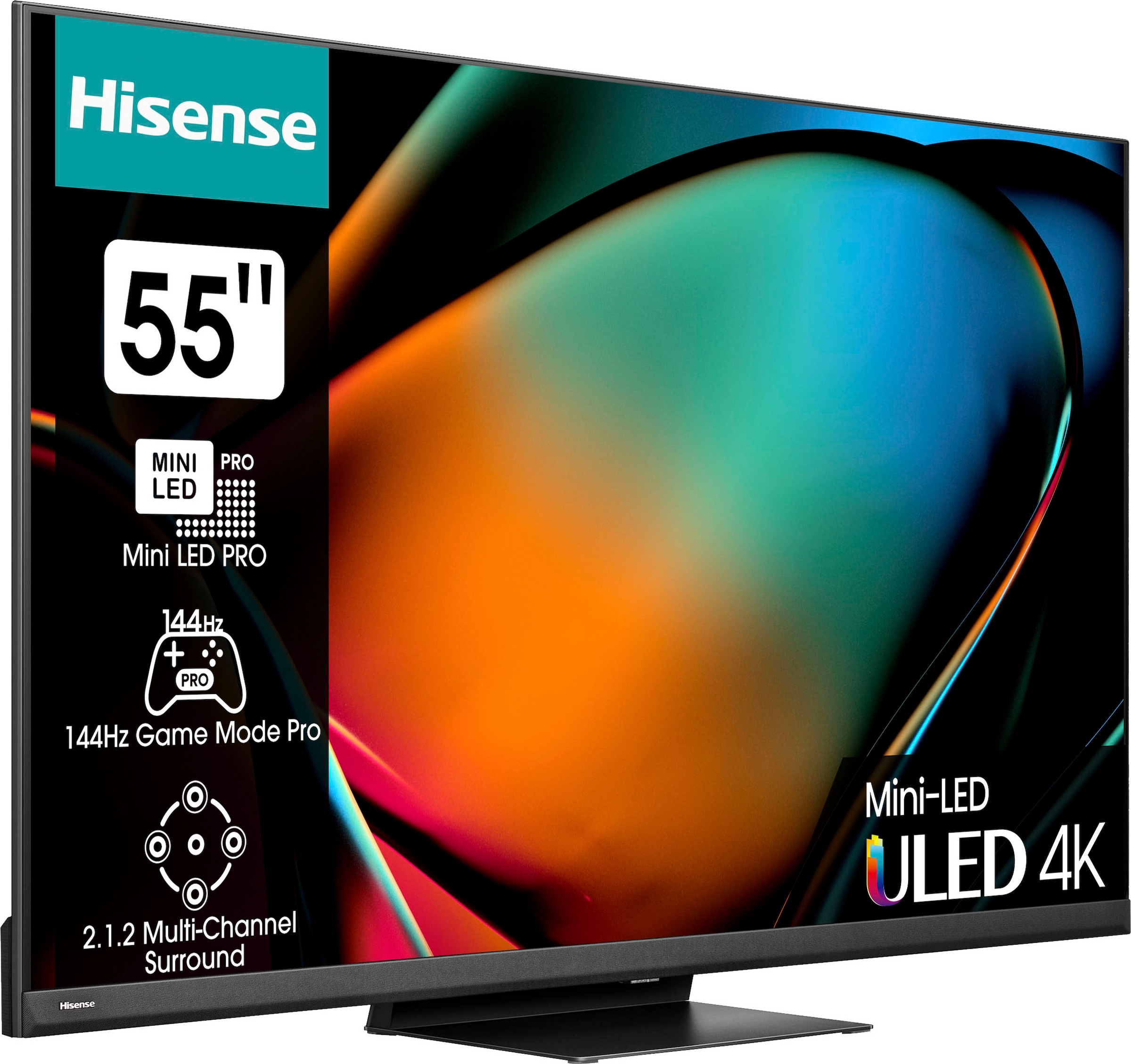 139 »55U8KQ«, HD, 4K cm/55 BAUR | Ultra Zoll, Mini-LED-Fernseher Hisense Smart-TV