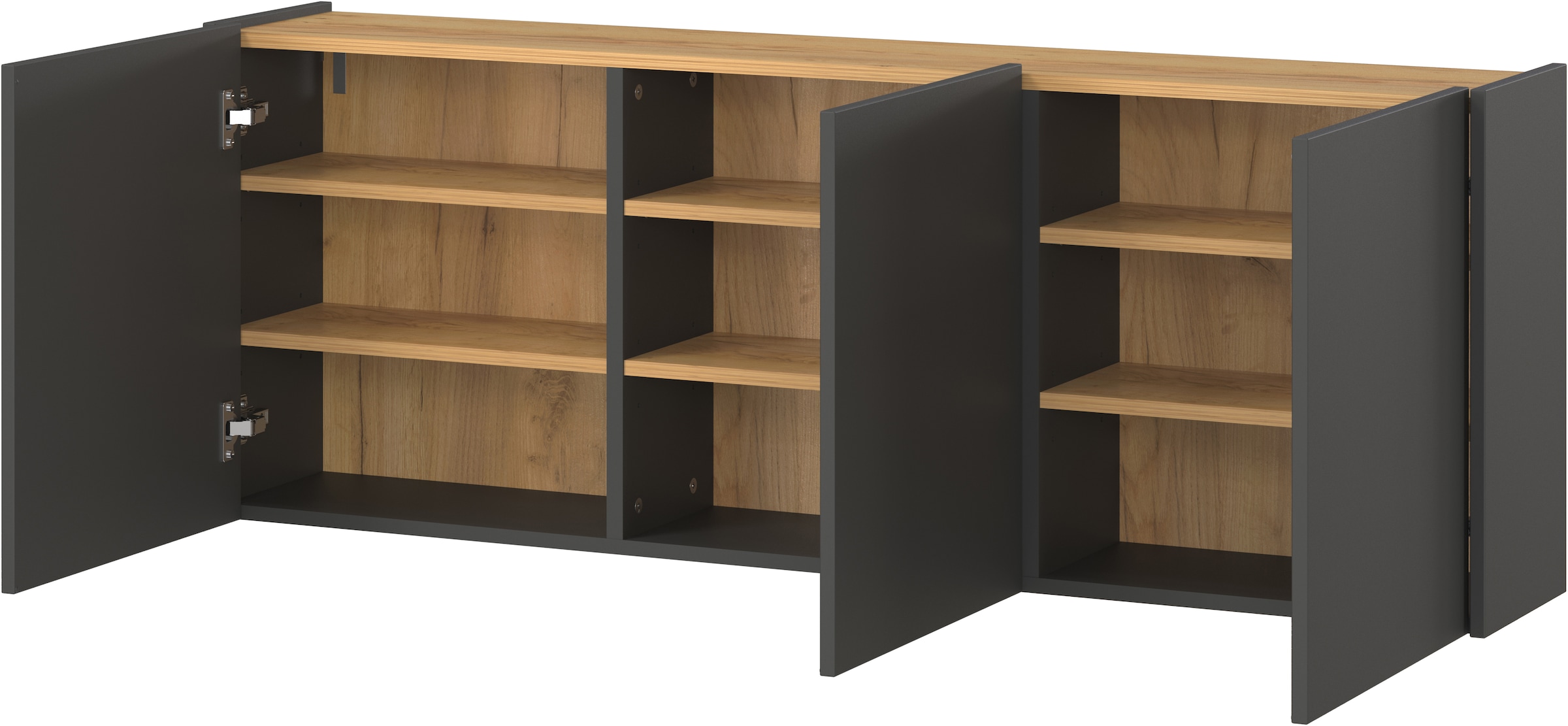 GERMANIA Garderoben-Set »Libbiano«, (2 St.), Garderoben-Set bestehend aus Mehrzweckschrank und Spiegel
