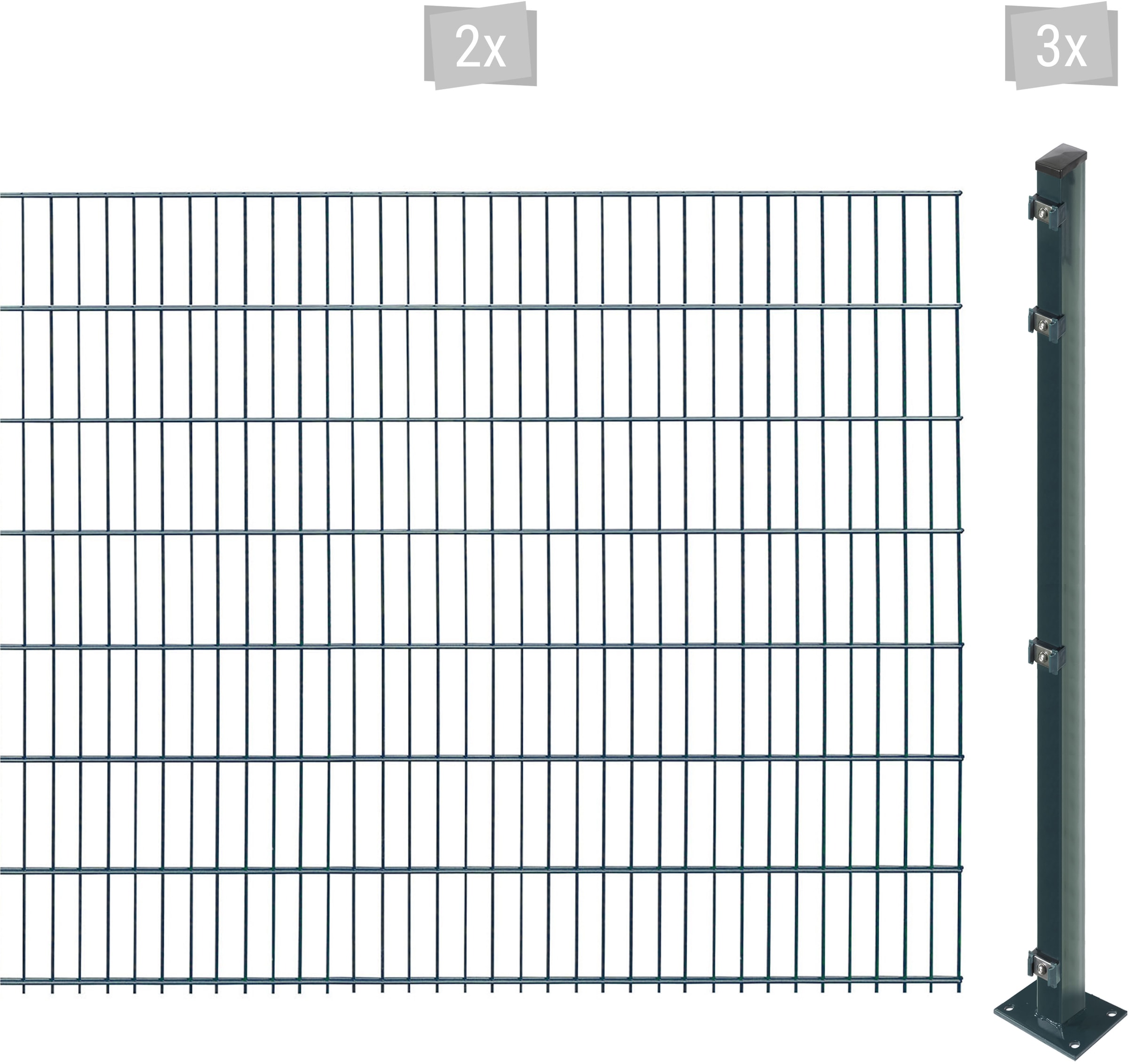 Arvotec Doppelstabmattenzaun "EASY 143 zum Aufschrauben", Zaunhöhe 143 cm, Zaunlänge 2 - 60 m