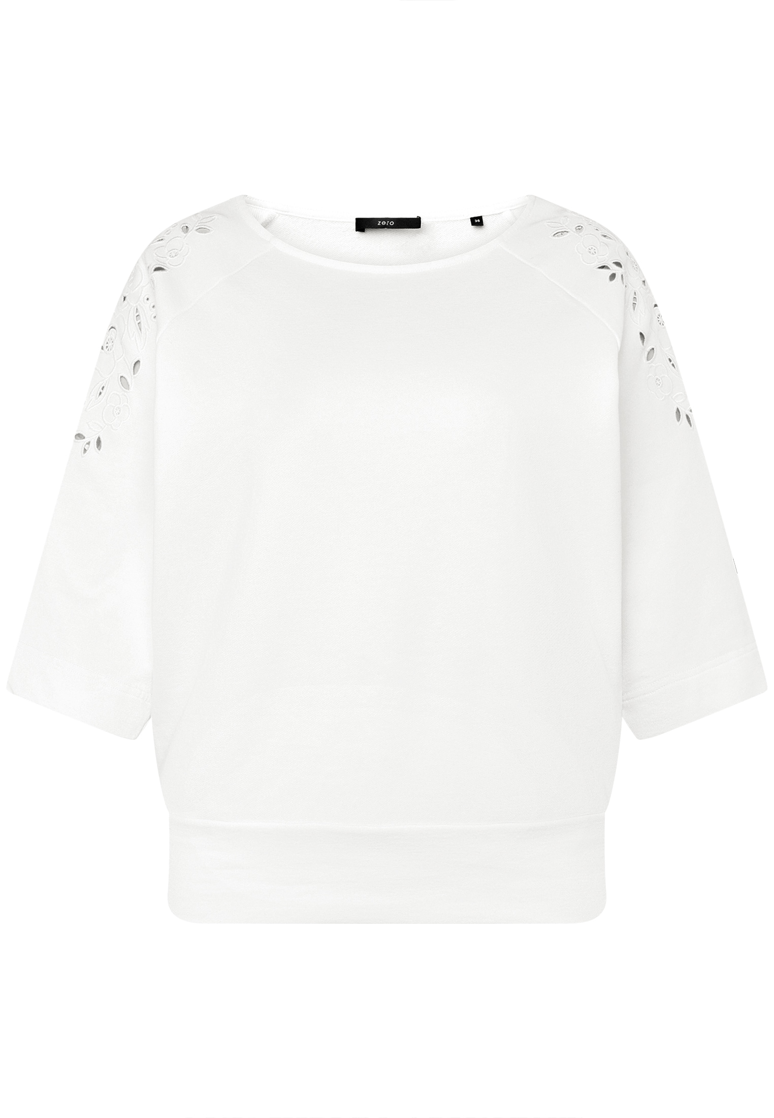 Zero Sweatshirt »Damen mit Lochmuster«, Lochstickerei
