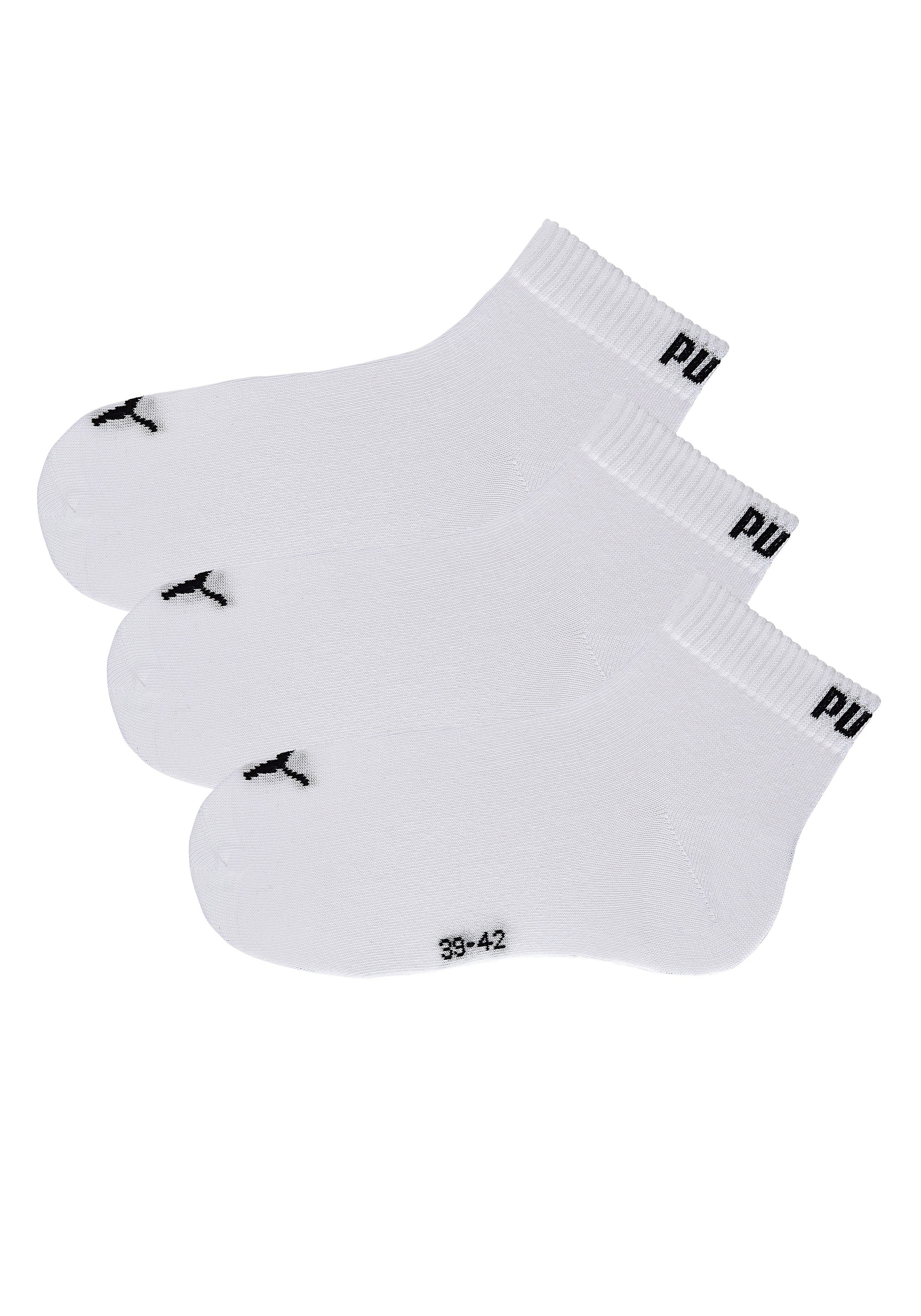 PUMA Kurzsocken, (3 Paar), Atmungsaktiv, Rippenbündchen, weiche Baumwollmis günstig online kaufen